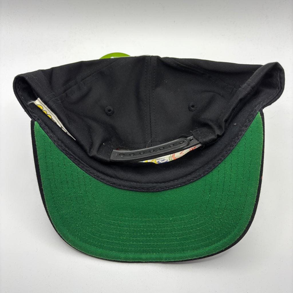 Vintage Walt Disney World Black Goofy Embroidered Spellout Snapback Hat