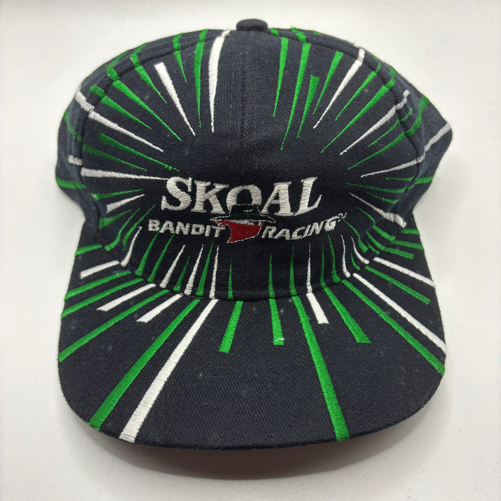 Vintage Skoal Bandit Racing 33 All Over NASCAR Black Green Snapback Hat