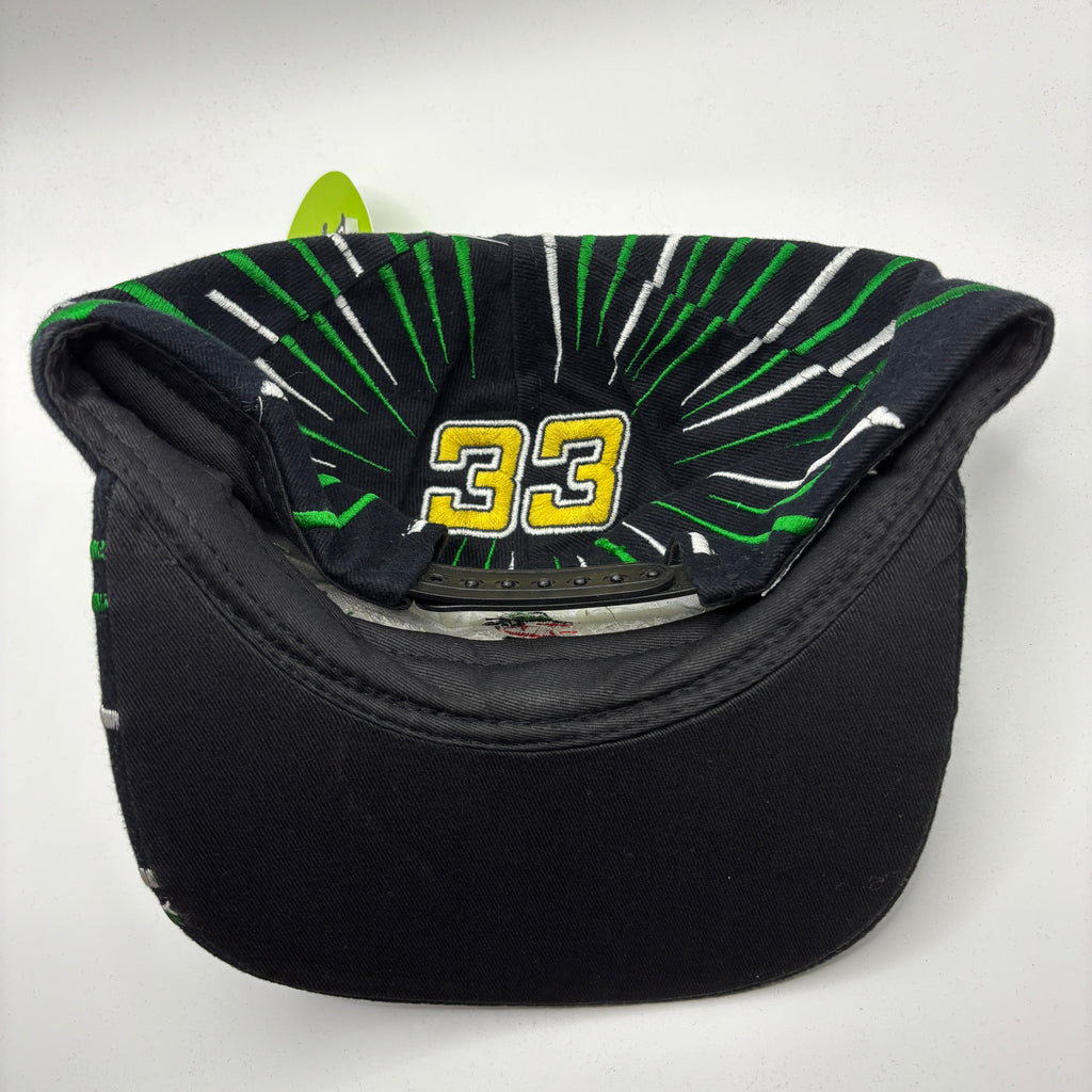 Vintage Skoal Bandit Racing 33 All Over NASCAR Black Green Snapback Hat