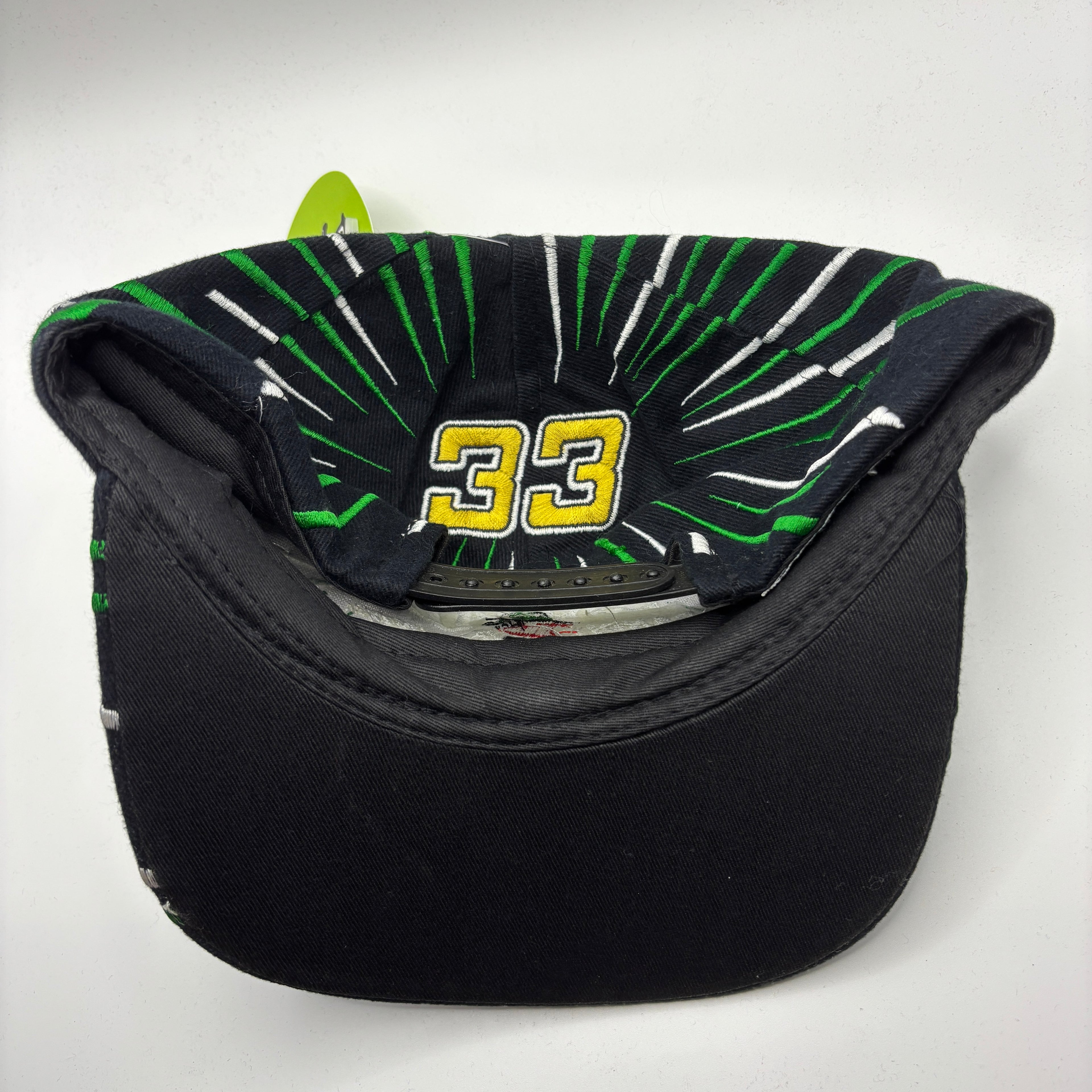 Vintage Skoal Bandit Racing 33 All Over NASCAR Black Green Snapback Hat