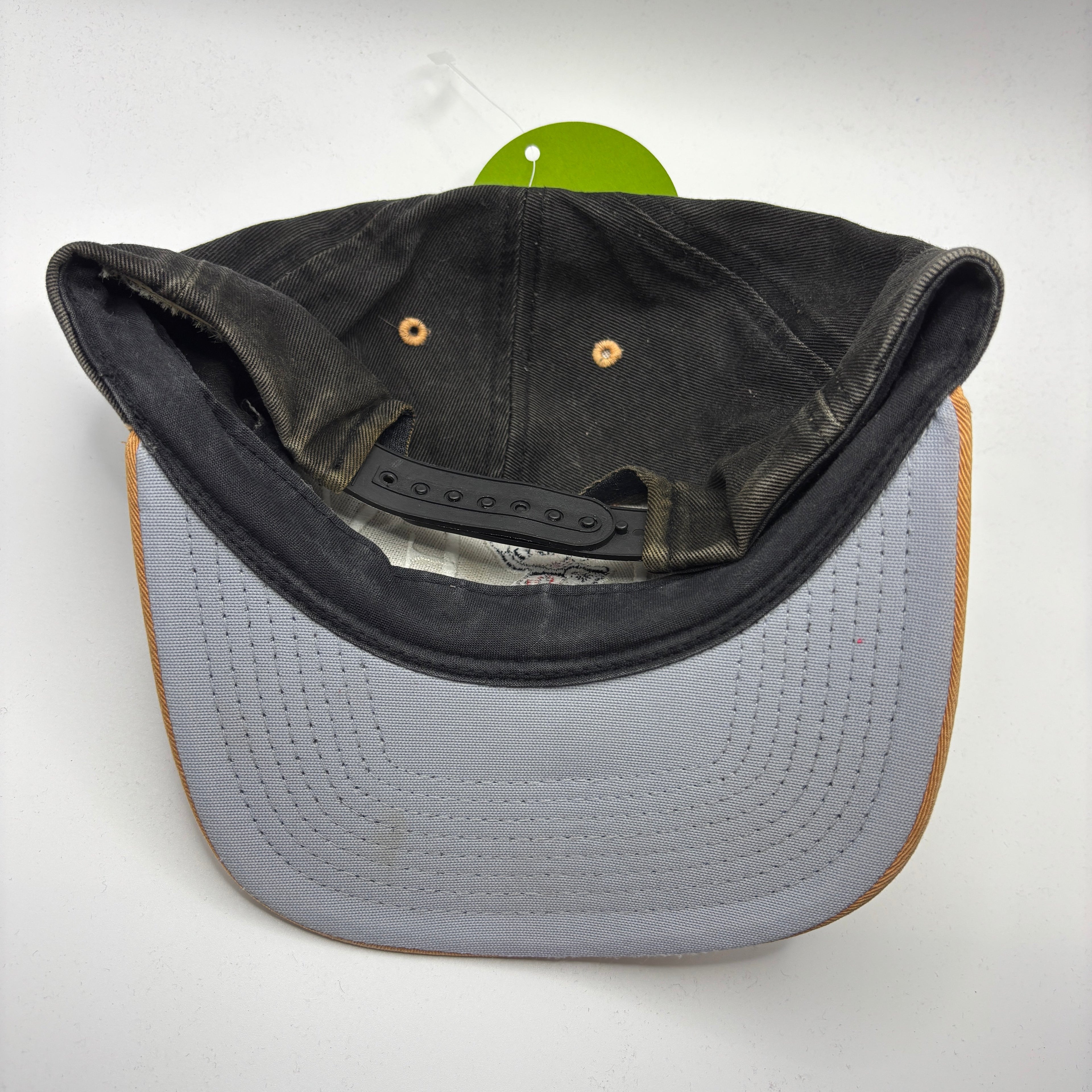 Vintage Mickey Mouse Spellout Black Tan Disney Snapback Hat