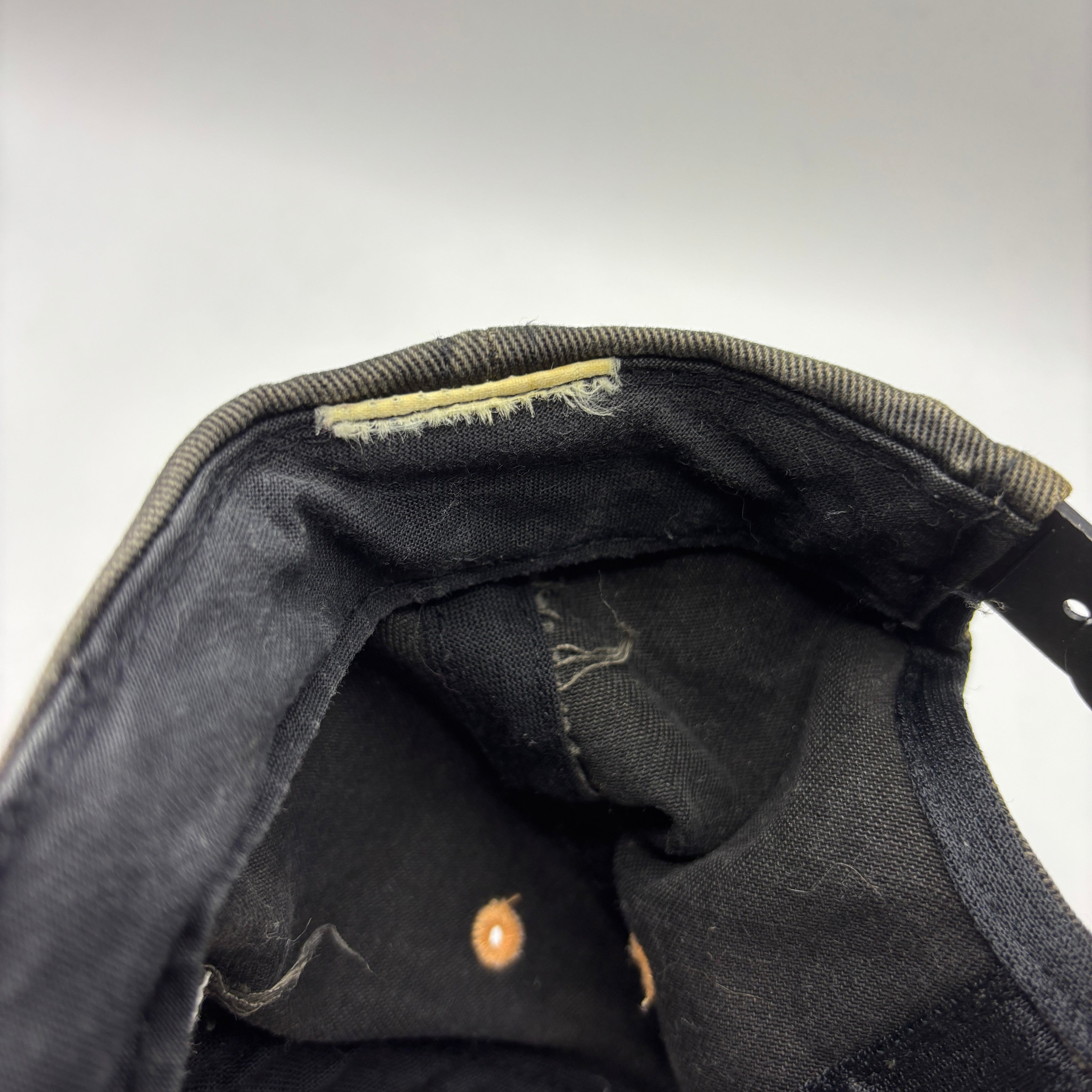 Vintage Mickey Mouse Spellout Black Tan Disney Snapback Hat