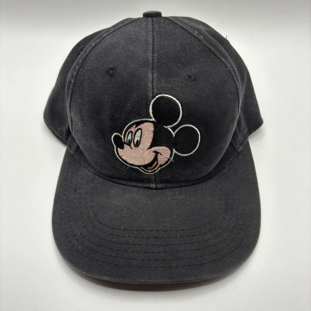 Vintage Mickey Mouse Head Unlimited Disney Embroidered Black Snapback Hat