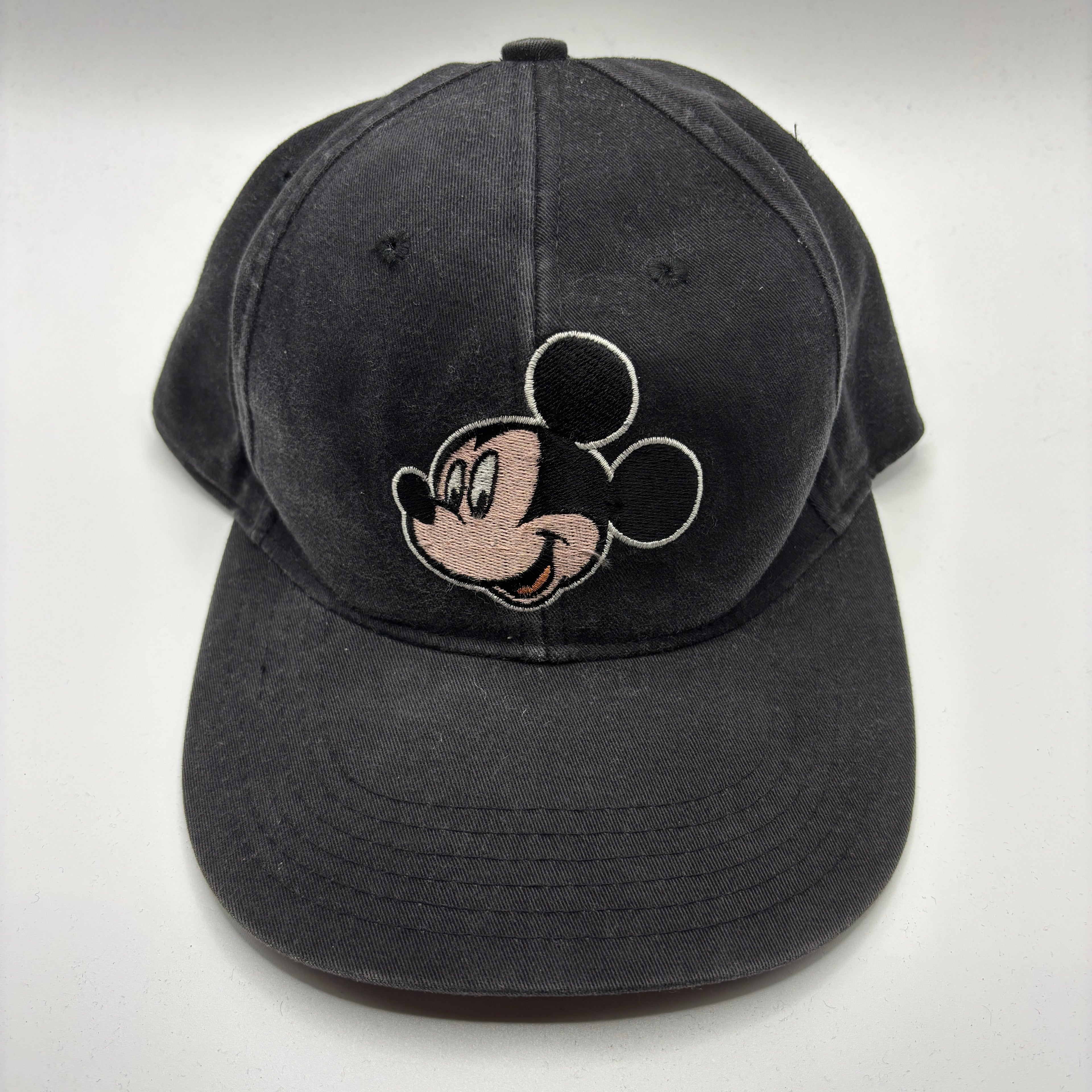 Vintage Mickey Mouse Head Unlimited Disney Embroidered Black Snapback Hat
