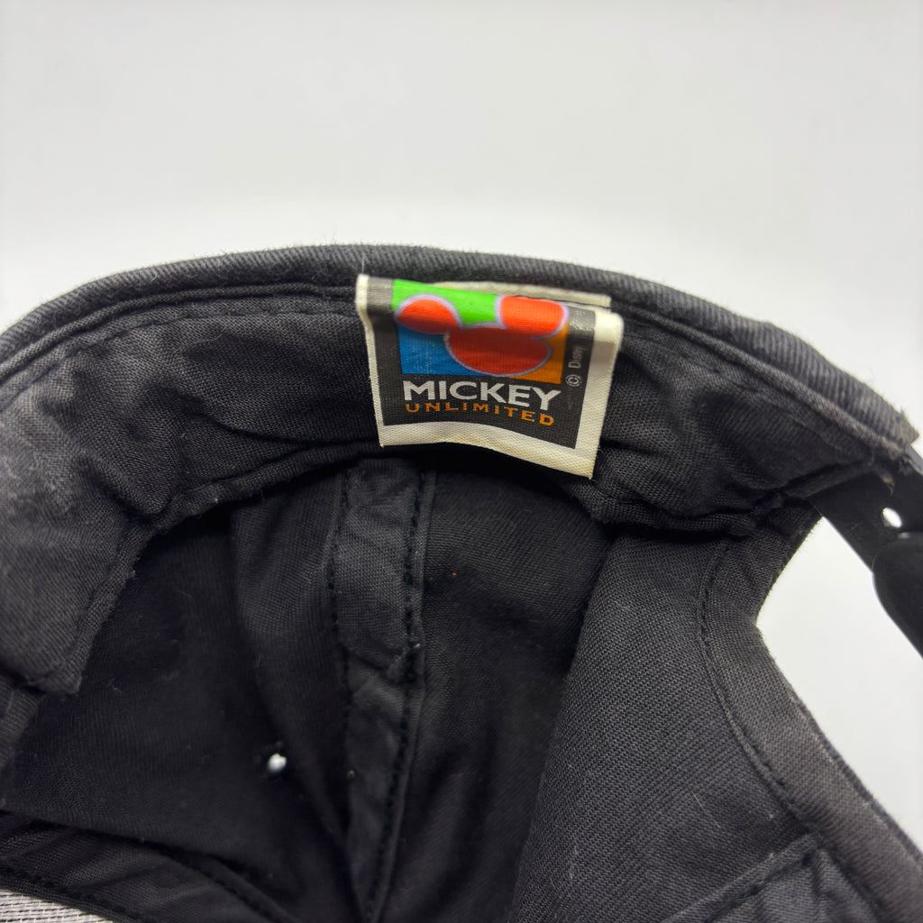Vintage Mickey Mouse Head Unlimited Disney Embroidered Black Snapback Hat