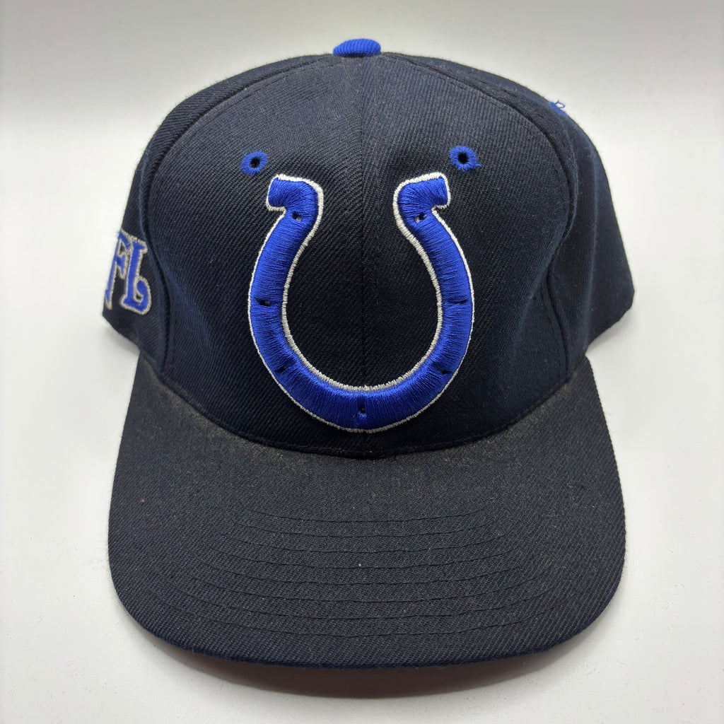 Vintage Indianapolis Colts Horseshoe Black Puma Strapback Hat