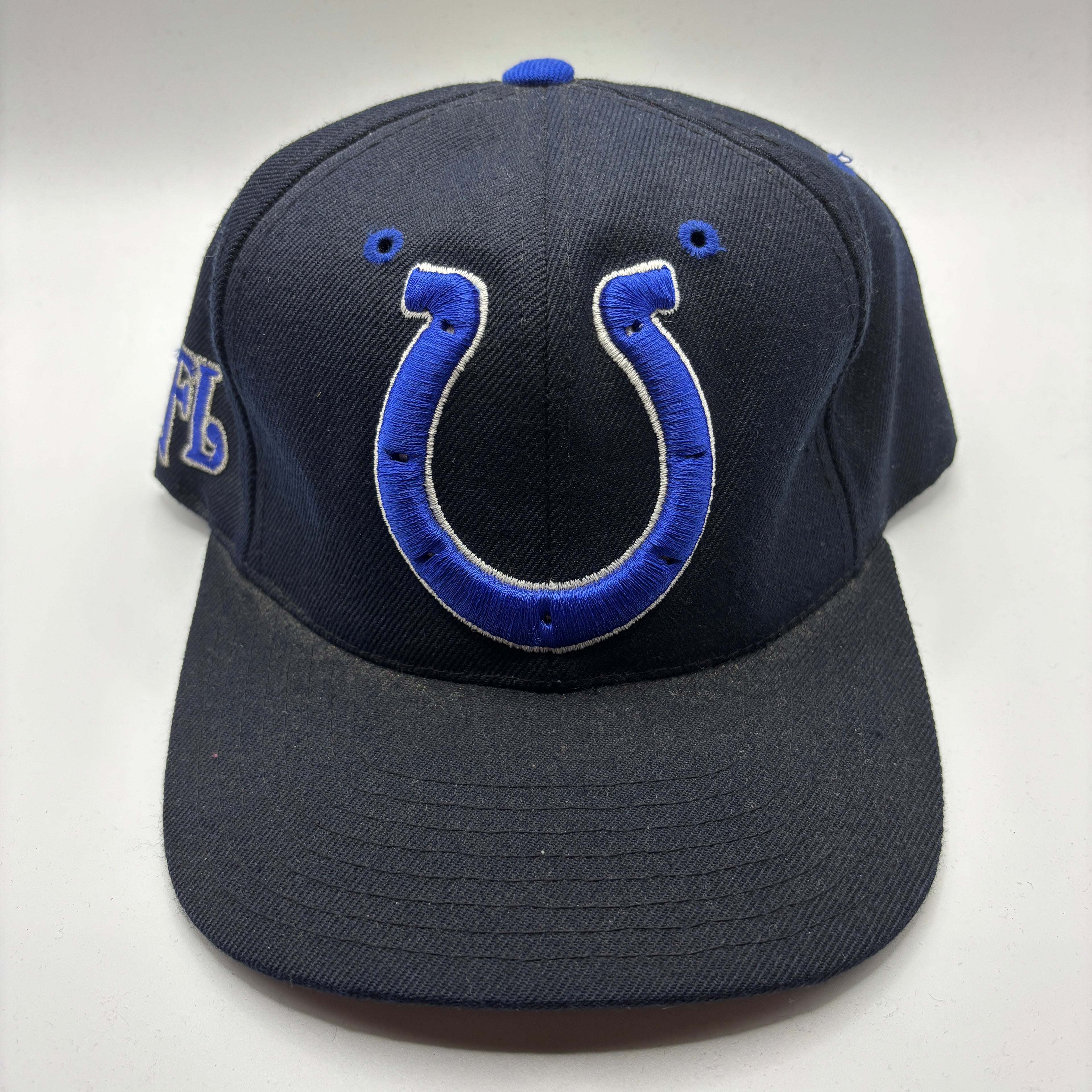 Vintage Indianapolis Colts Horseshoe Black Puma Strapback Hat