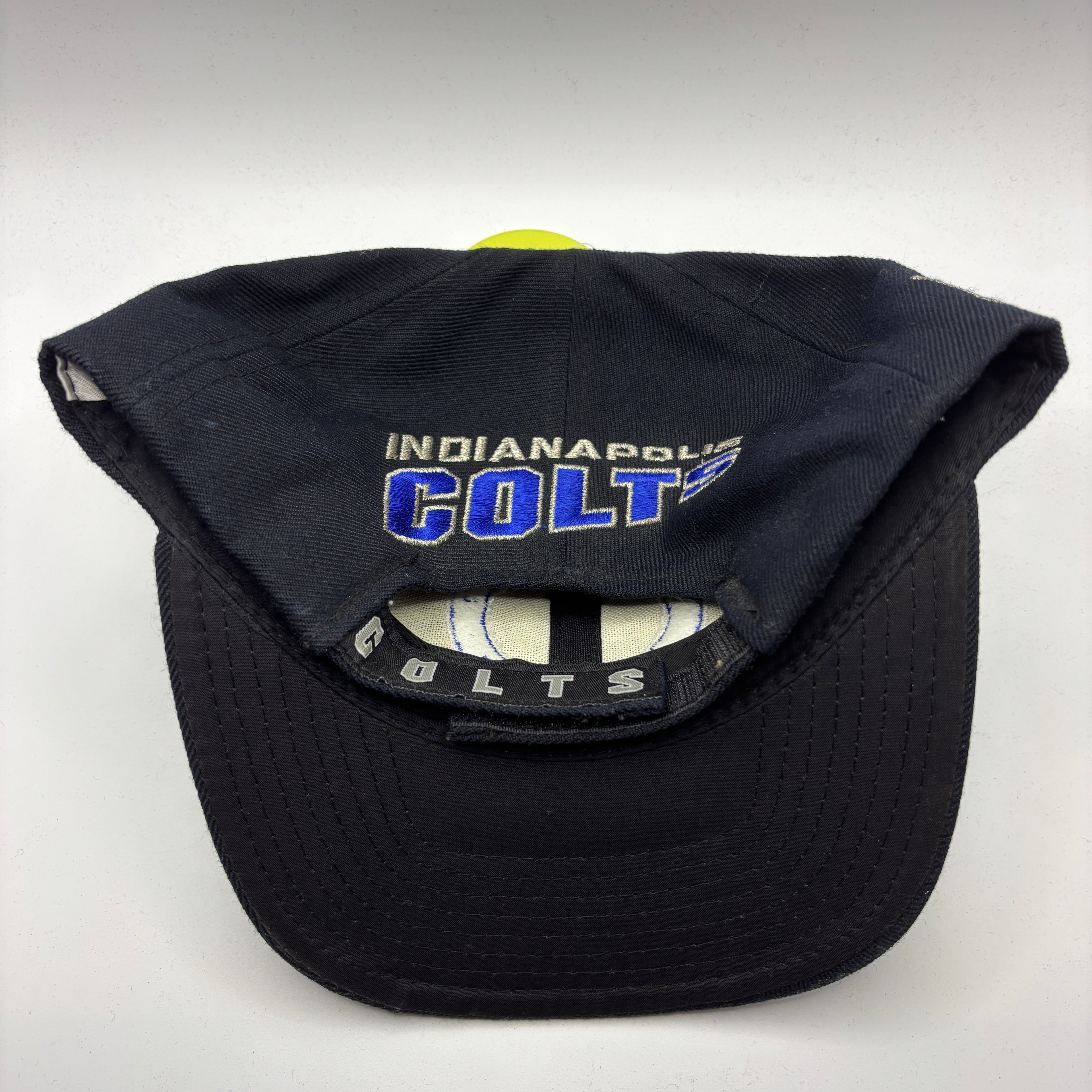 Vintage Indianapolis Colts Horseshoe Black Puma Strapback Hat