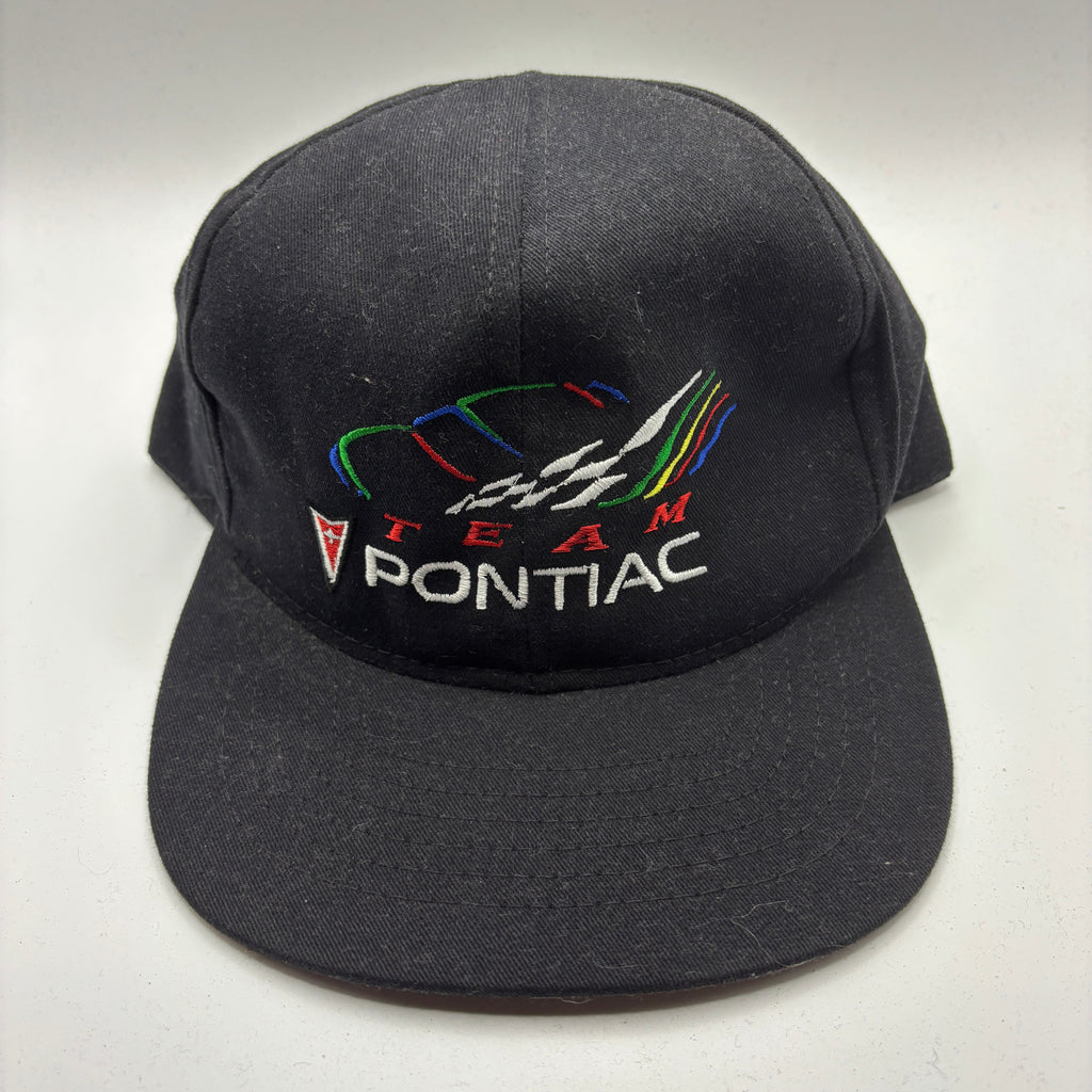 Vintage Team Pontiac Racing Black Embroidered Snapback Hat NWT