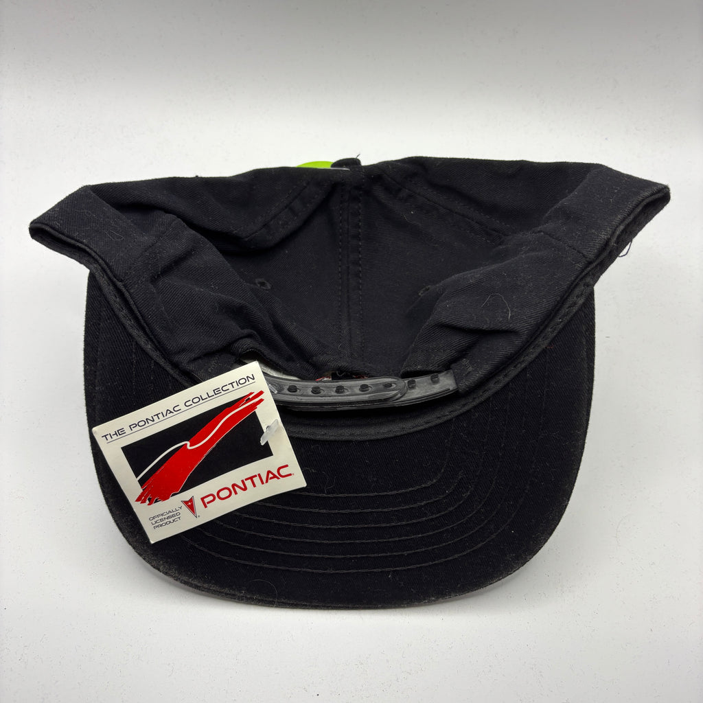 Vintage Team Pontiac Racing Black Embroidered Snapback Hat NWT