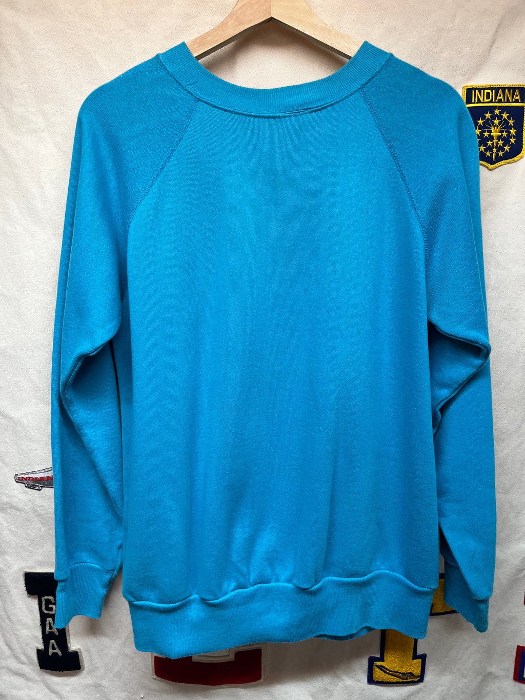 Vintage PSI IOTA XI The Caring People Turquoise 80's Raglan Crewneck Sweatshirt: Large