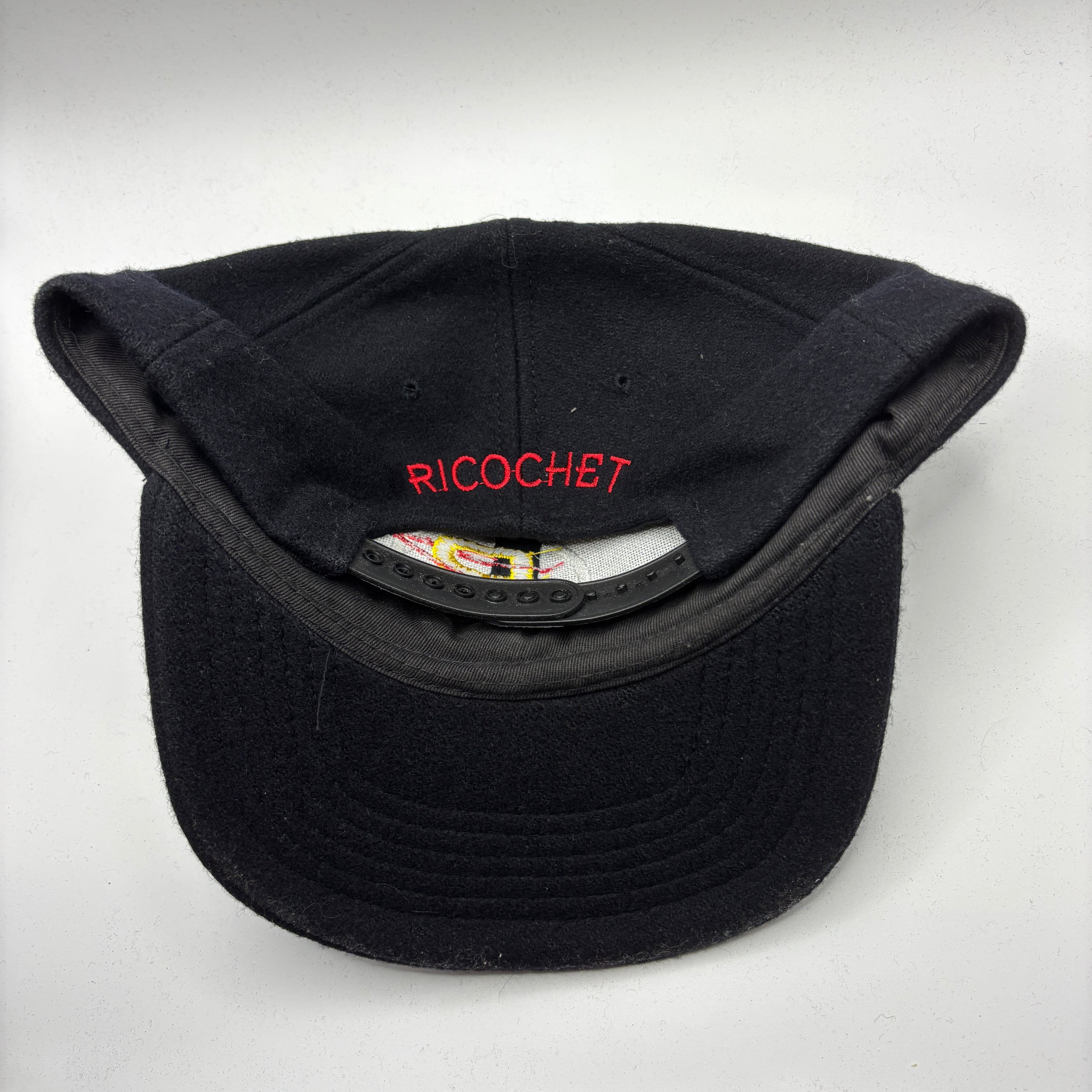 Vintage Ricochet Band 1994 Brockum Worldwide Black Snapback Hat