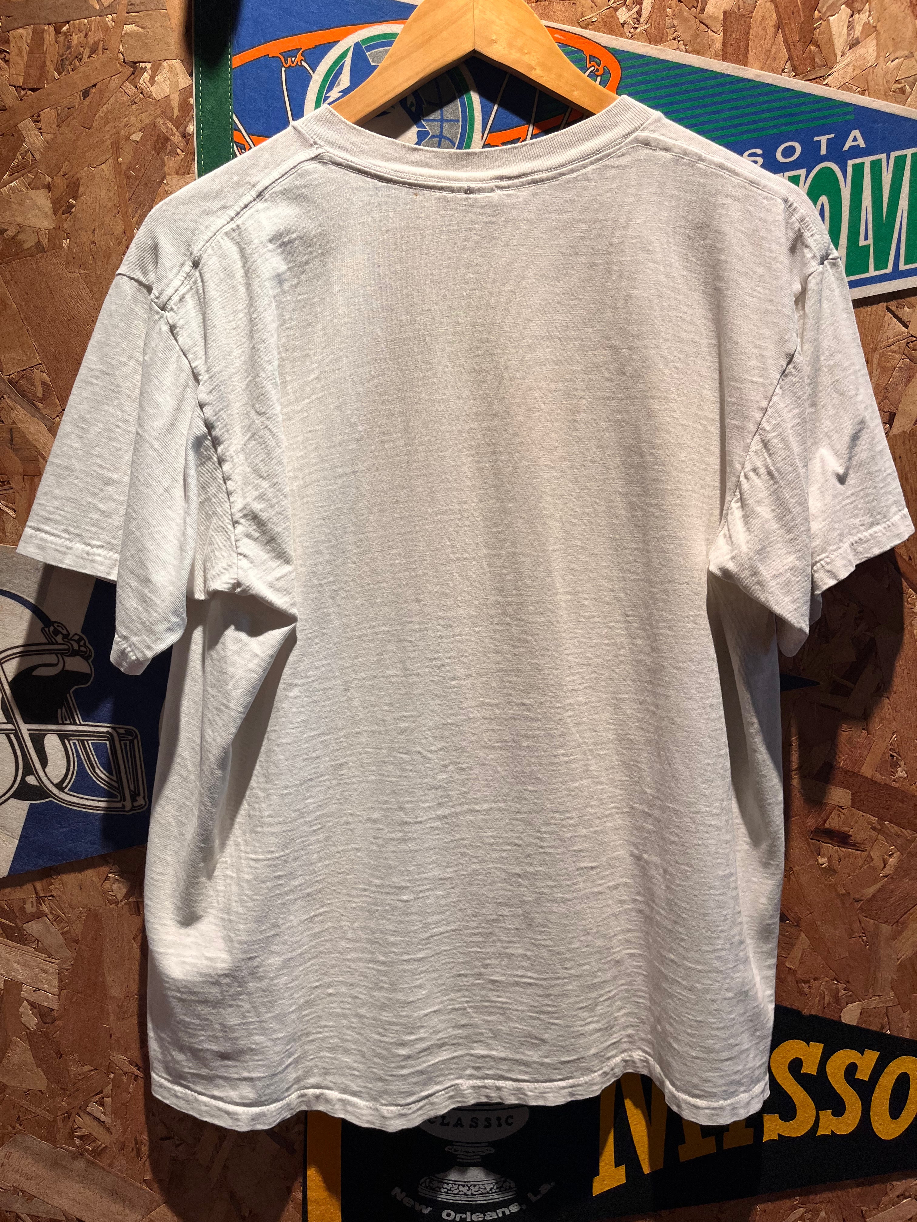 Vintage Sweden World Cup USA 94 Soccer 1994 White Distressed T-Shirt: Large