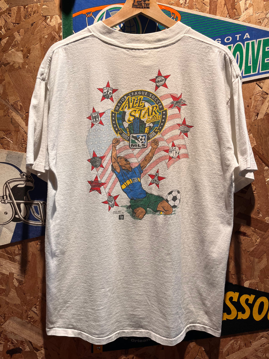 Vintage MLS All Star Game Soccer 1996 NY NJ White T-Shirt: Large