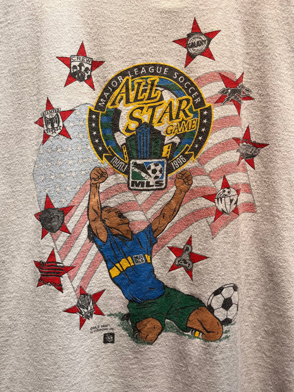 Vintage MLS All Star Game Soccer 1996 NY NJ White T-Shirt: Large