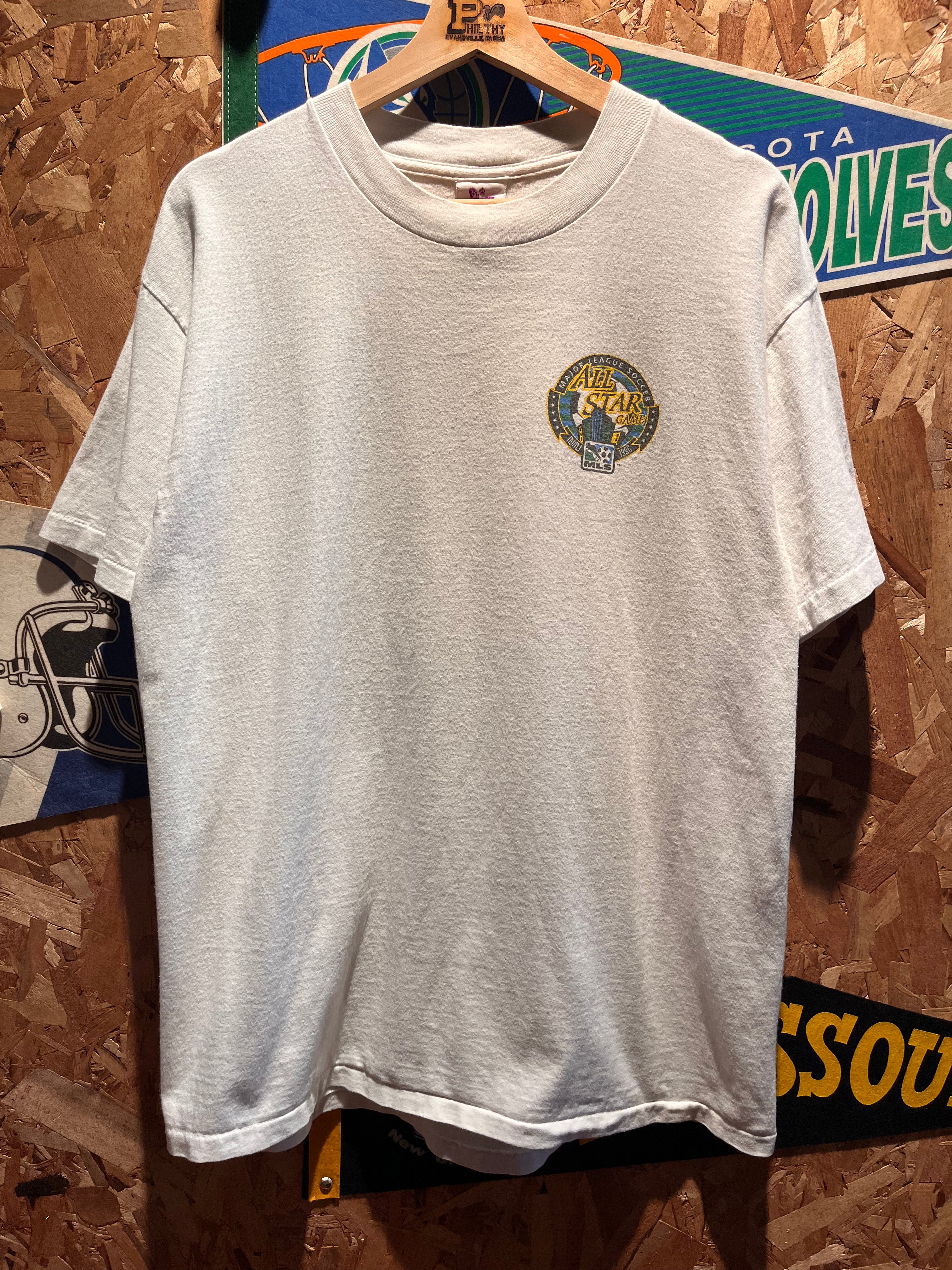 Vintage MLS All Star Game Soccer 1996 NY NJ White T-Shirt: Large