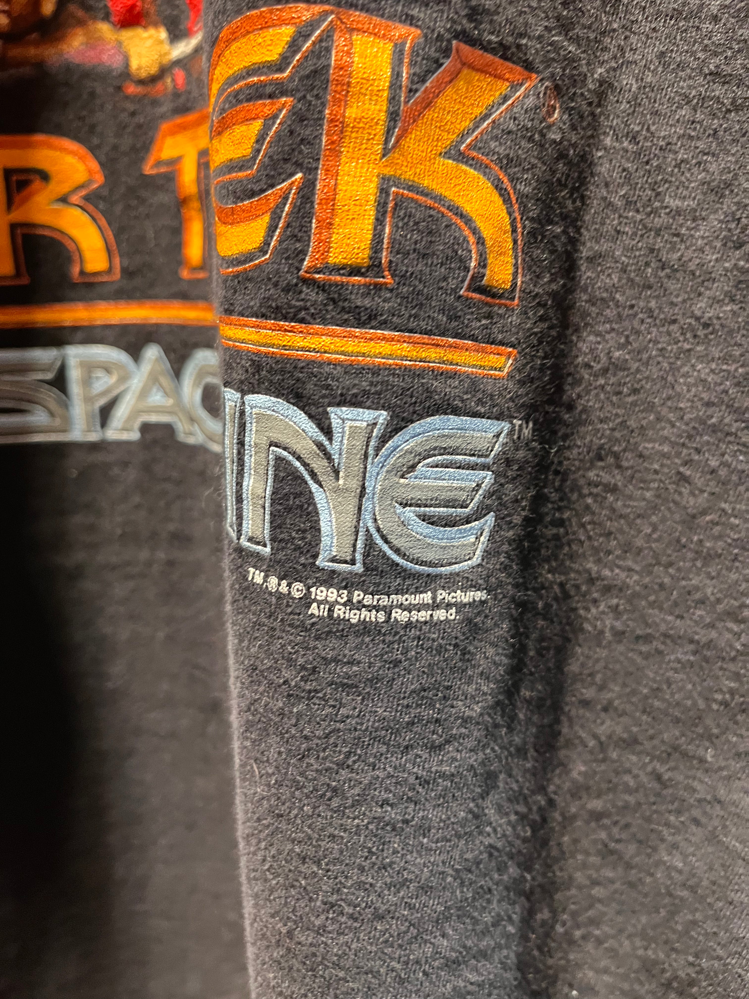 Vintage Star Trek Deep Space Nine TV Show 1993 Black Promo T-Shirt: XL