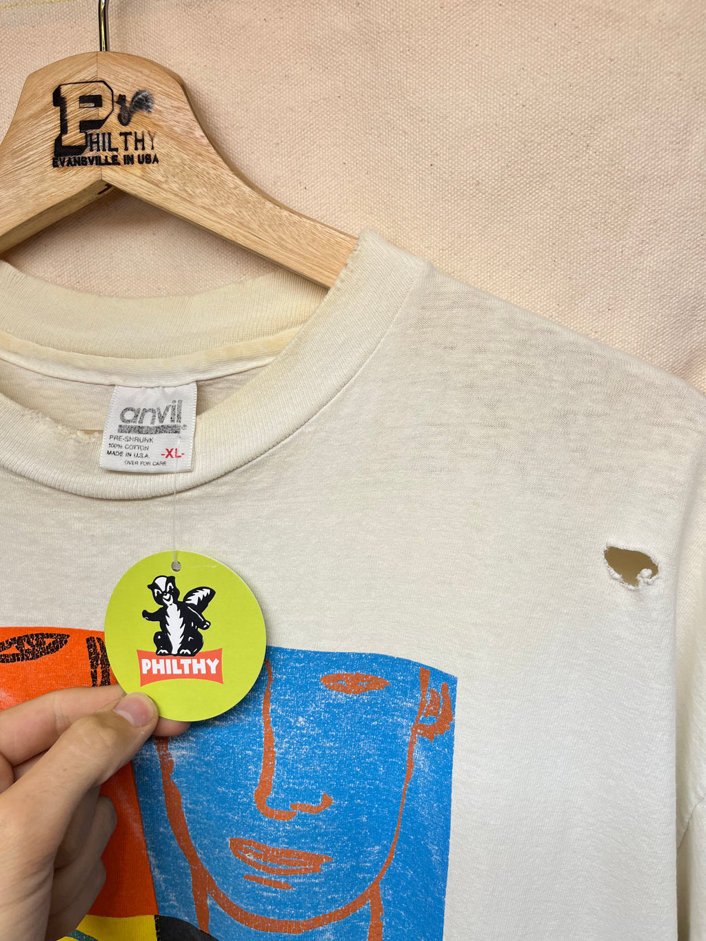 Vintage United Colors of Benetton On Tour Benefit 1991 Art Vogue GQ White T-Shirt: XL