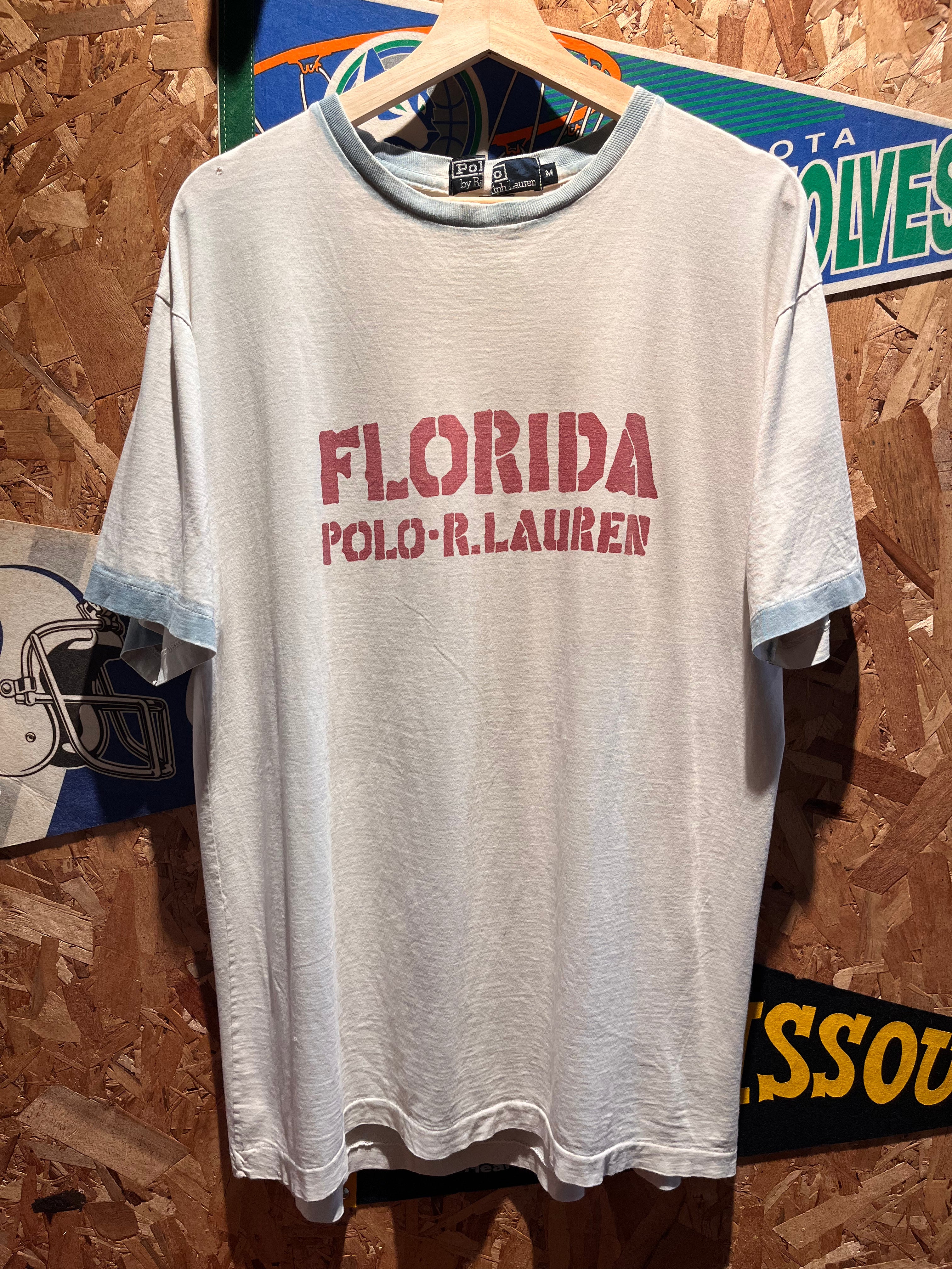 Vintage Polo Ralph Lauren Florida Hurricane Relief We Will Rebuild Miami T-Shirt: XL