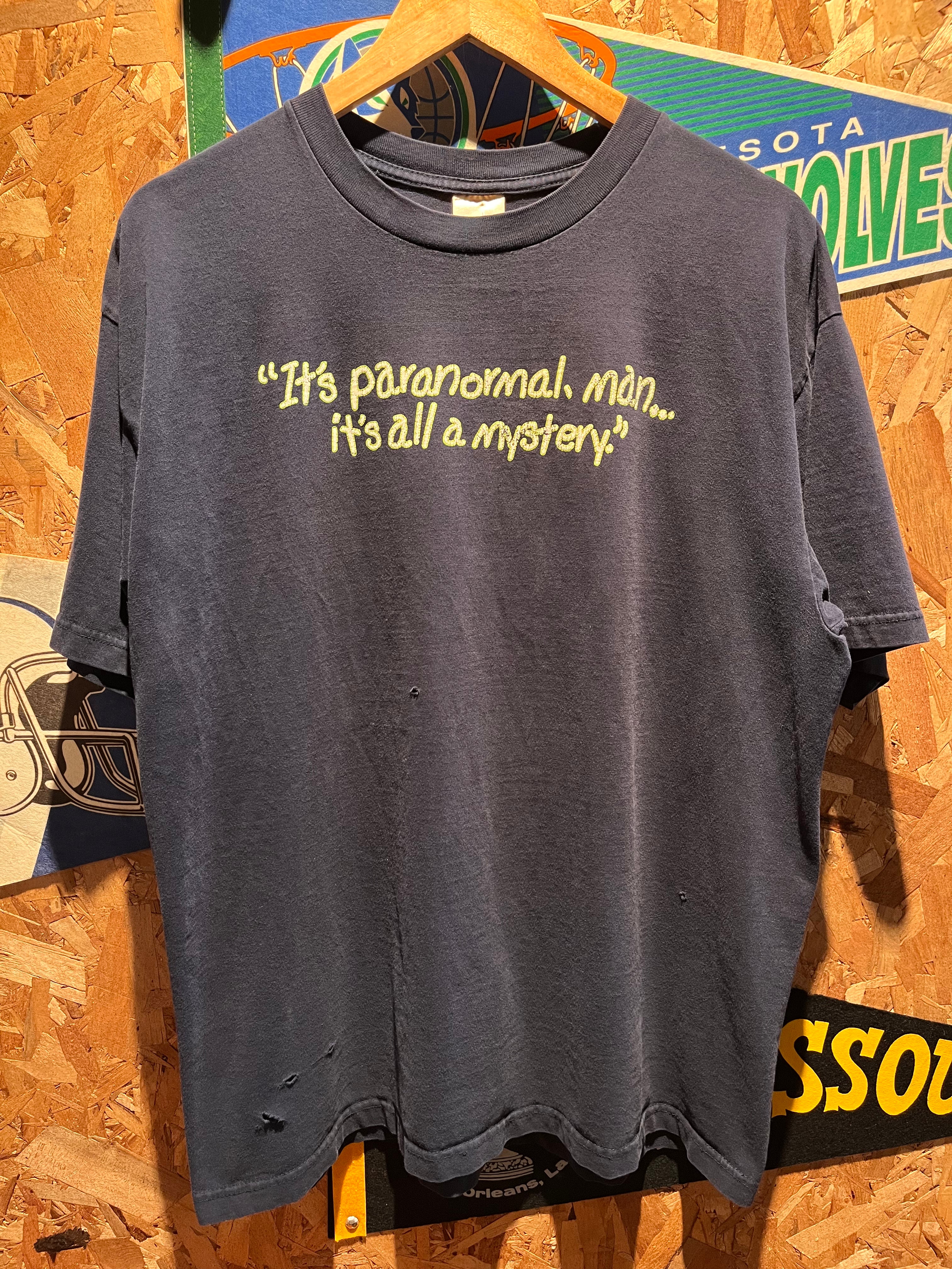 Vintage Ghost Hunters TV Show It's Paranormal, Man All A Mystery Navy T-Shirt: XL