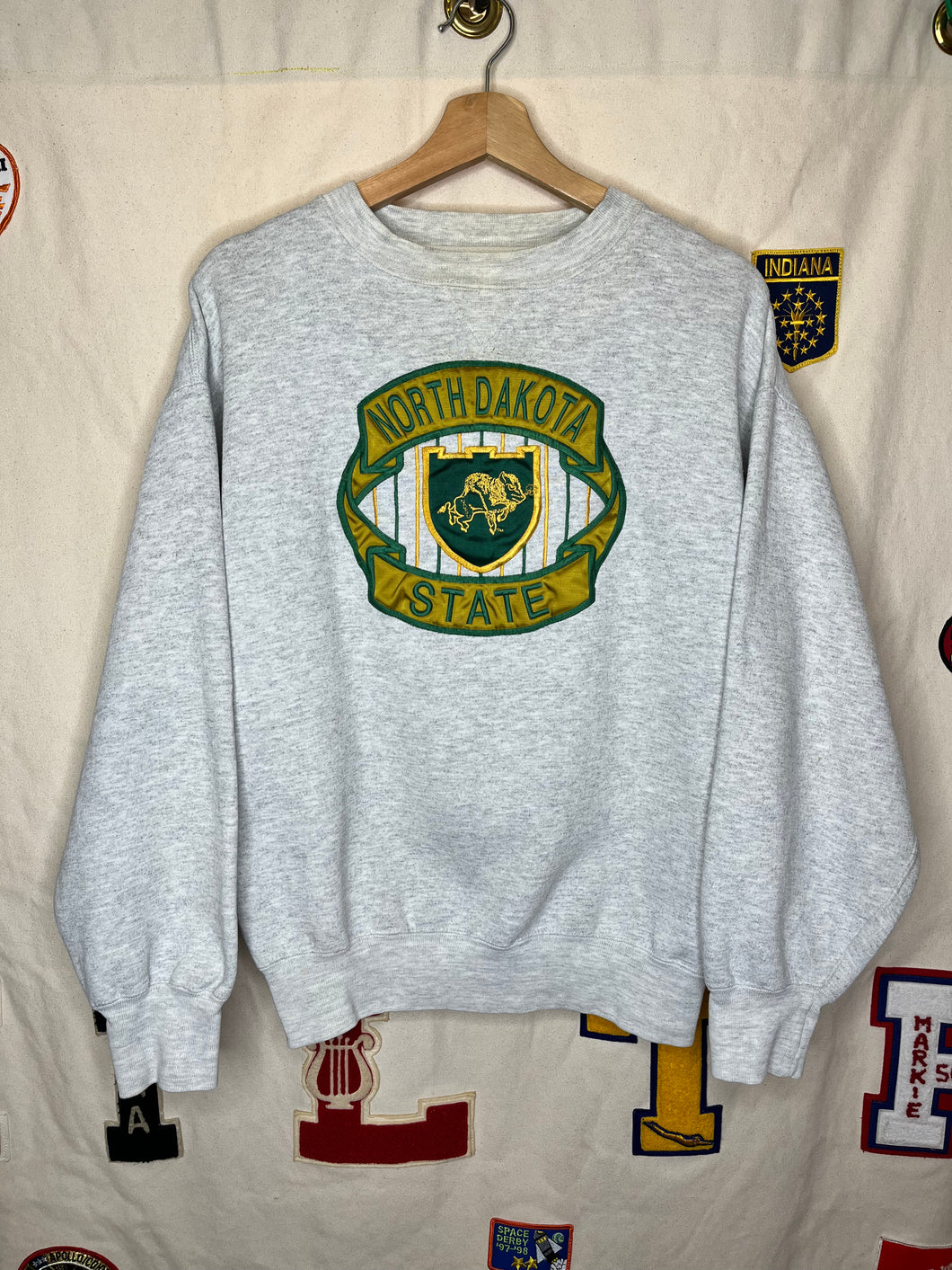 Vintage North Dakota State University Grey Crewneck Sweatshirt: Medium