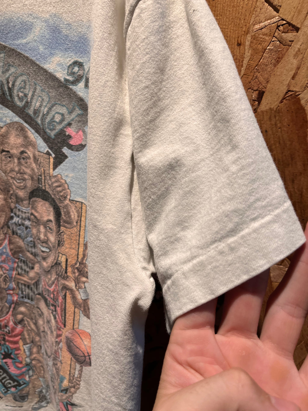 Vintage NBA All Star Game 1996 San Antonio Basketball Caricature White T-Shirt: Large