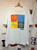 Vintage United Colors of Benetton On Tour Benefit 1991 Art Vogue GQ White T-Shirt: XL