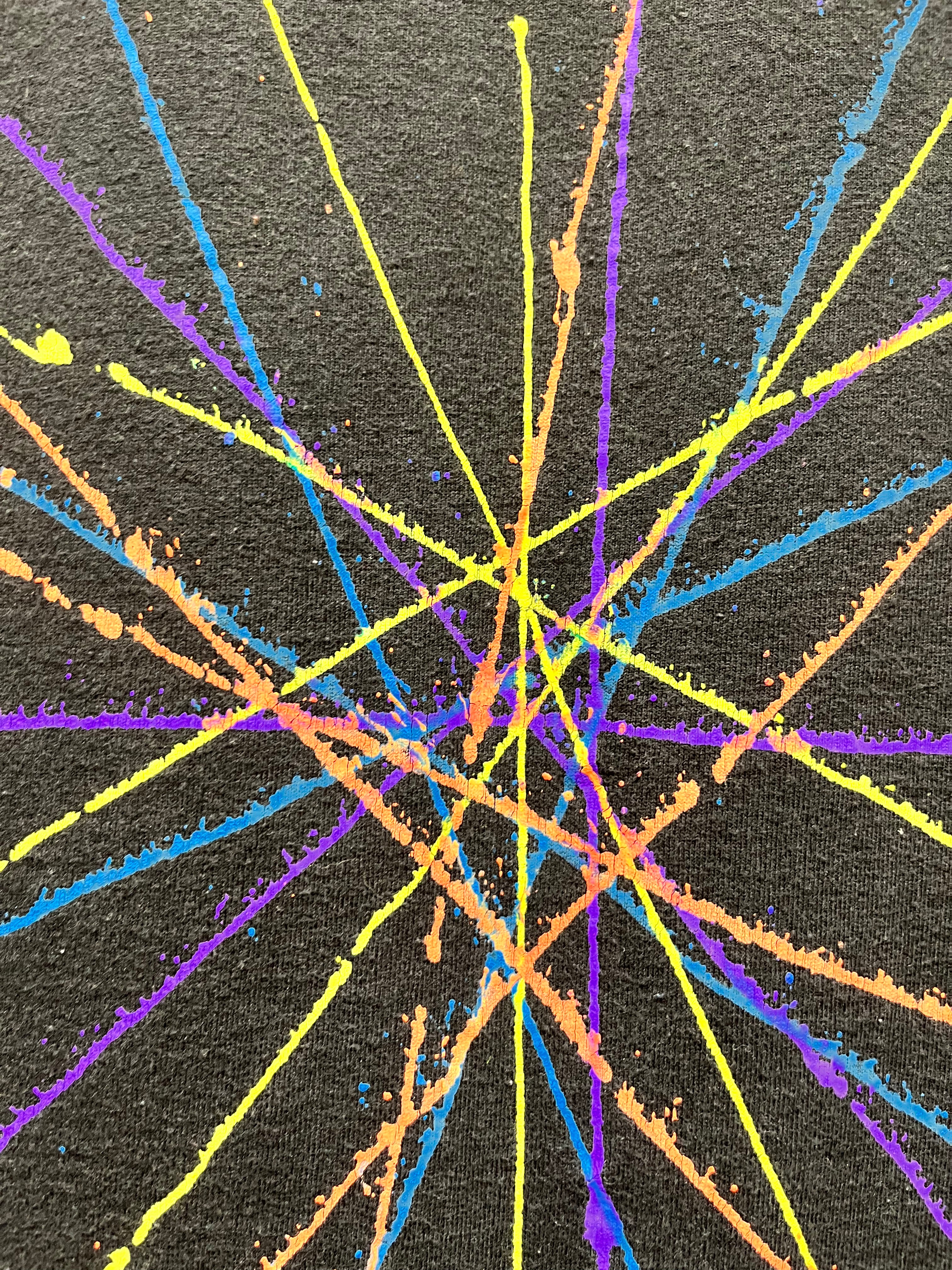 Vintage Mickey Mouse Disney All Over Print Splatter Art 90s Orlando Sherrys Black T-Shirt: XL