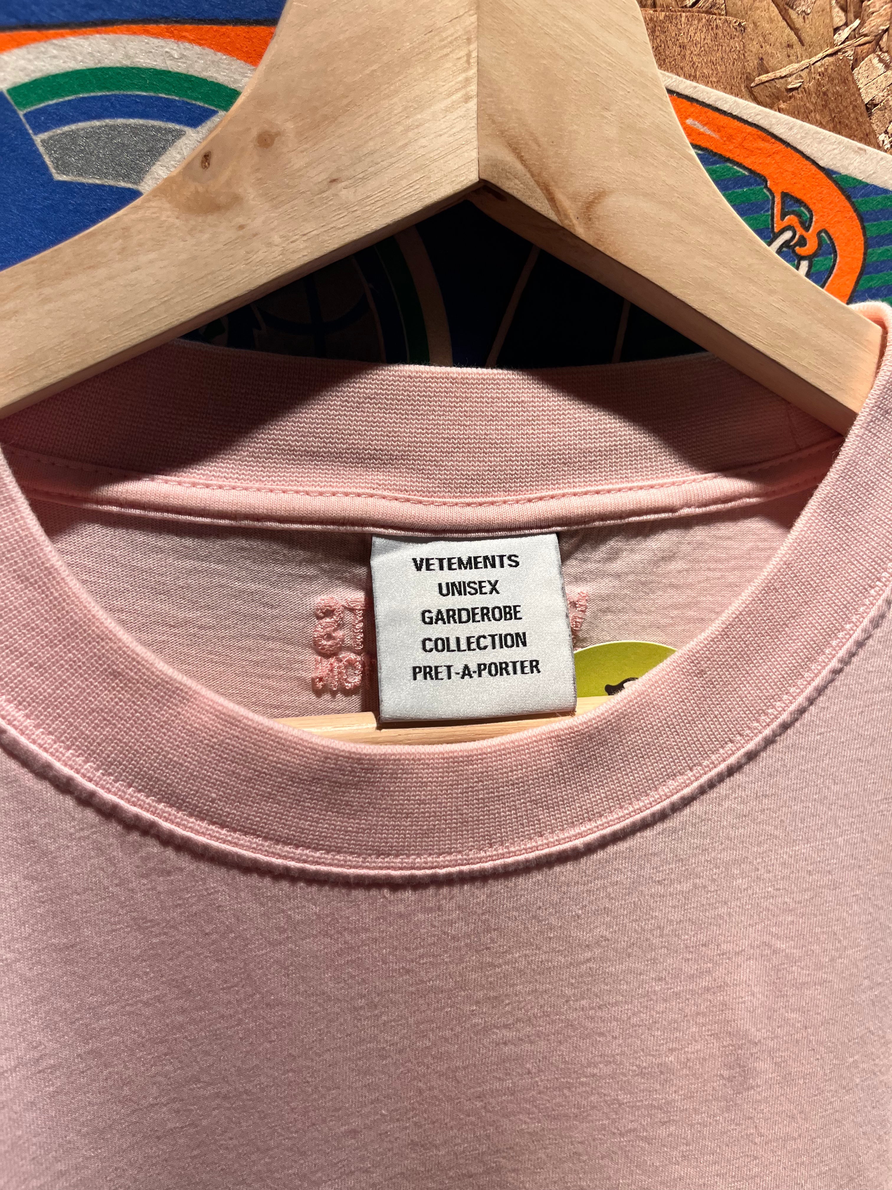 Vetements Dolphins Heart Logo T-Shirt Baby Pink: XXL