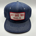 Vintage Jeff Davis Tires Ripley, TN Patch Denim Snapback Hat