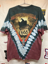 Load image into Gallery viewer, Vintage ACDC Highway To Hell Tie Dye Liquid Blue 2003 Devil 666 Rock Band T-Shirt: Large
