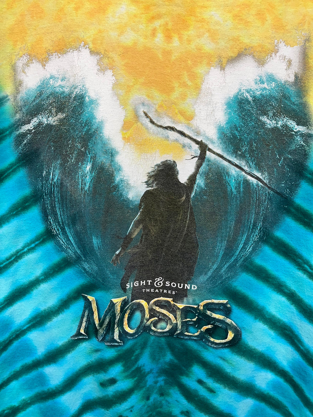 Vintage Moses Sight & Sound Theatres Movie Promo Tie Dye Religious Bible T-Shirt: Large