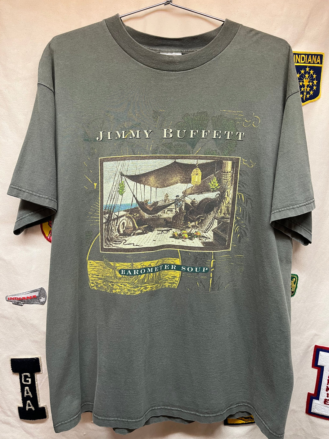 Vintage Jimmy Buffett Barometer Soup 1995 Concert Tour Parrot Tultex T-Shirt: XL