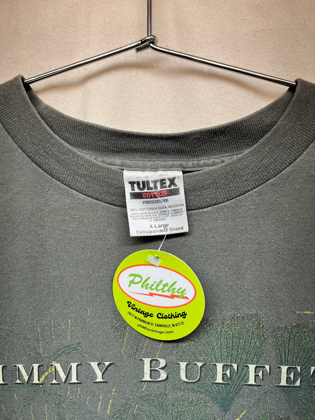 Vintage Jimmy Buffett Barometer Soup 1995 Concert Tour Parrot Tultex T-Shirt: XL