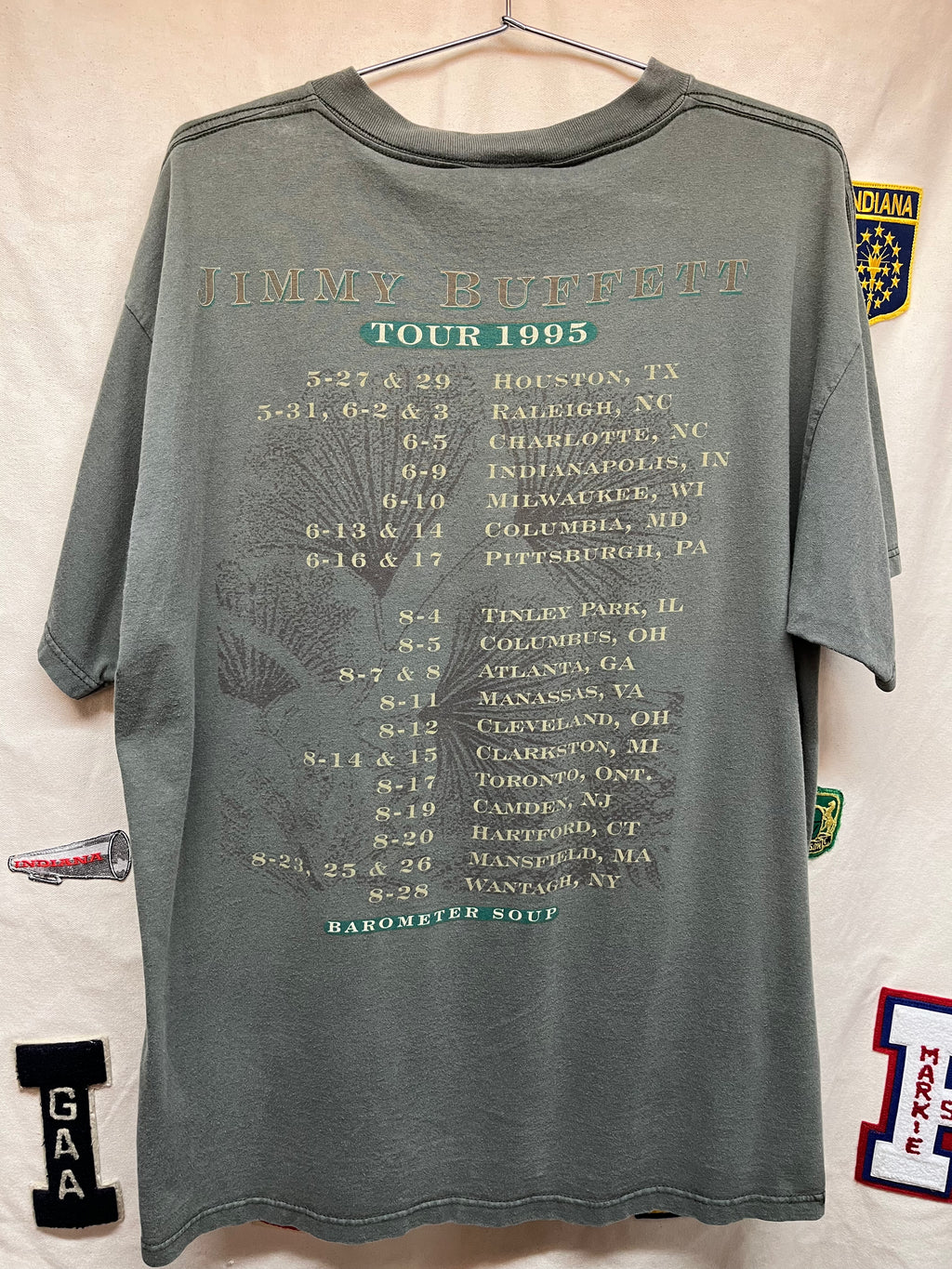 Vintage Jimmy Buffett Barometer Soup 1995 Concert Tour Parrot Tultex T-Shirt: XL