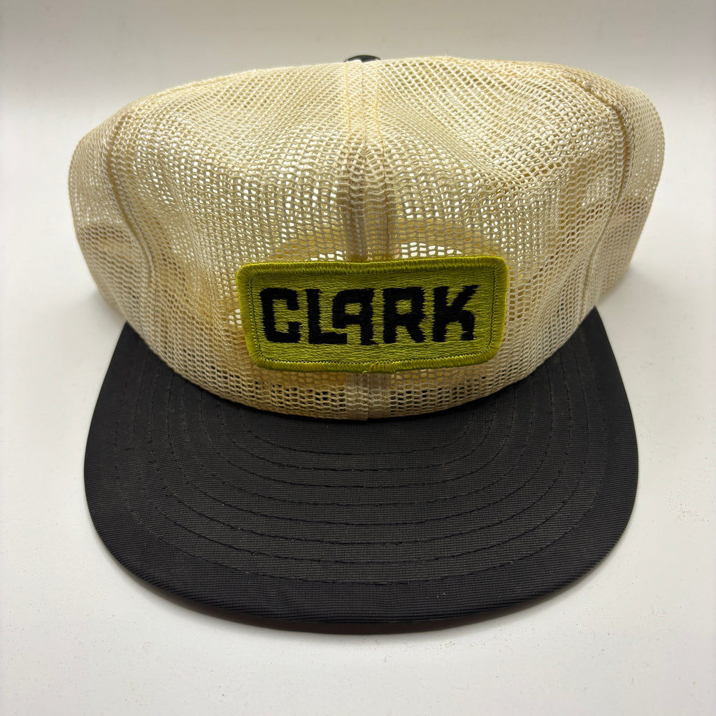 Vintage Clark All Mesh White Black Louisville Mfg Snapback Hat