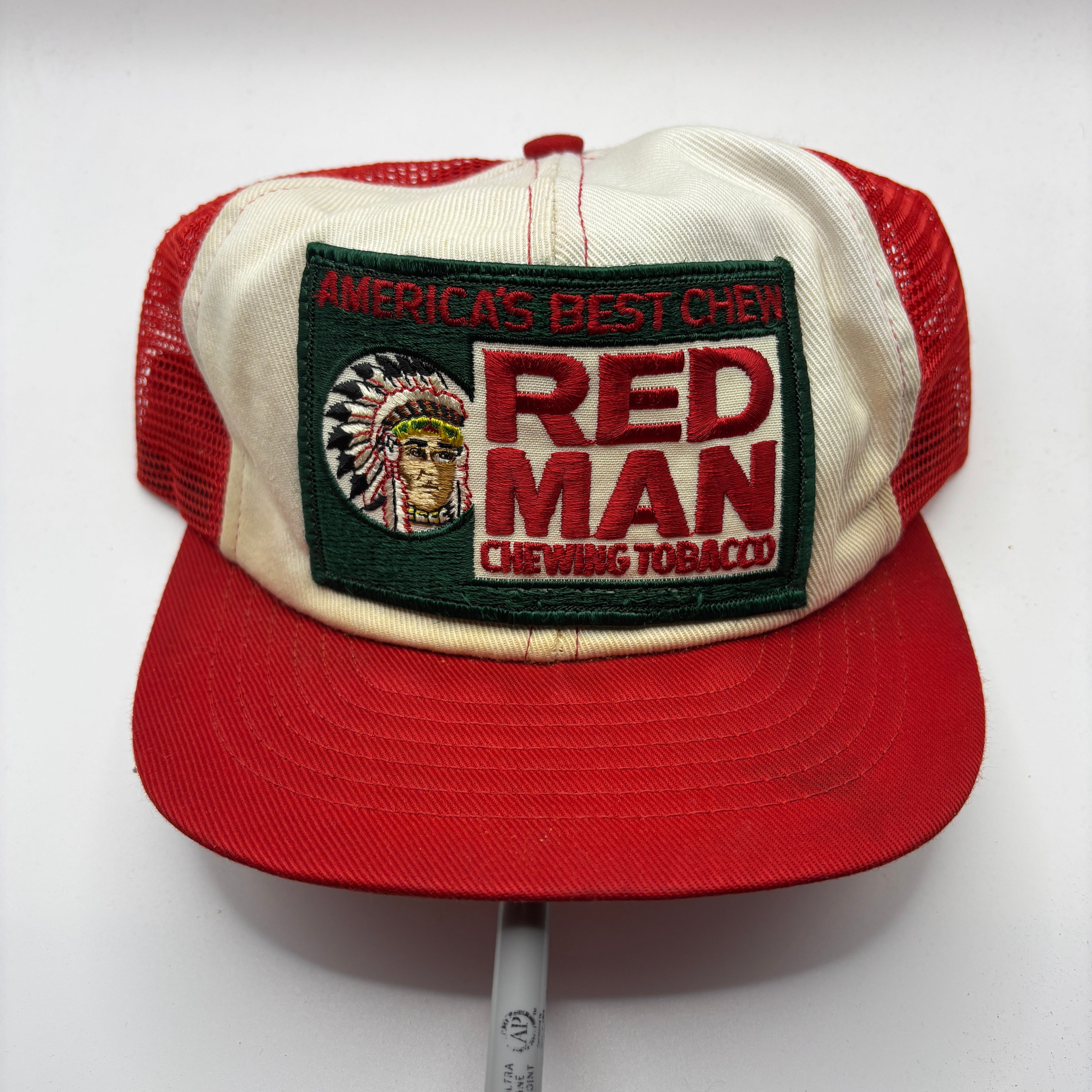 Vintage Red Man Chewing Tobacco Patch Snpaback Hat