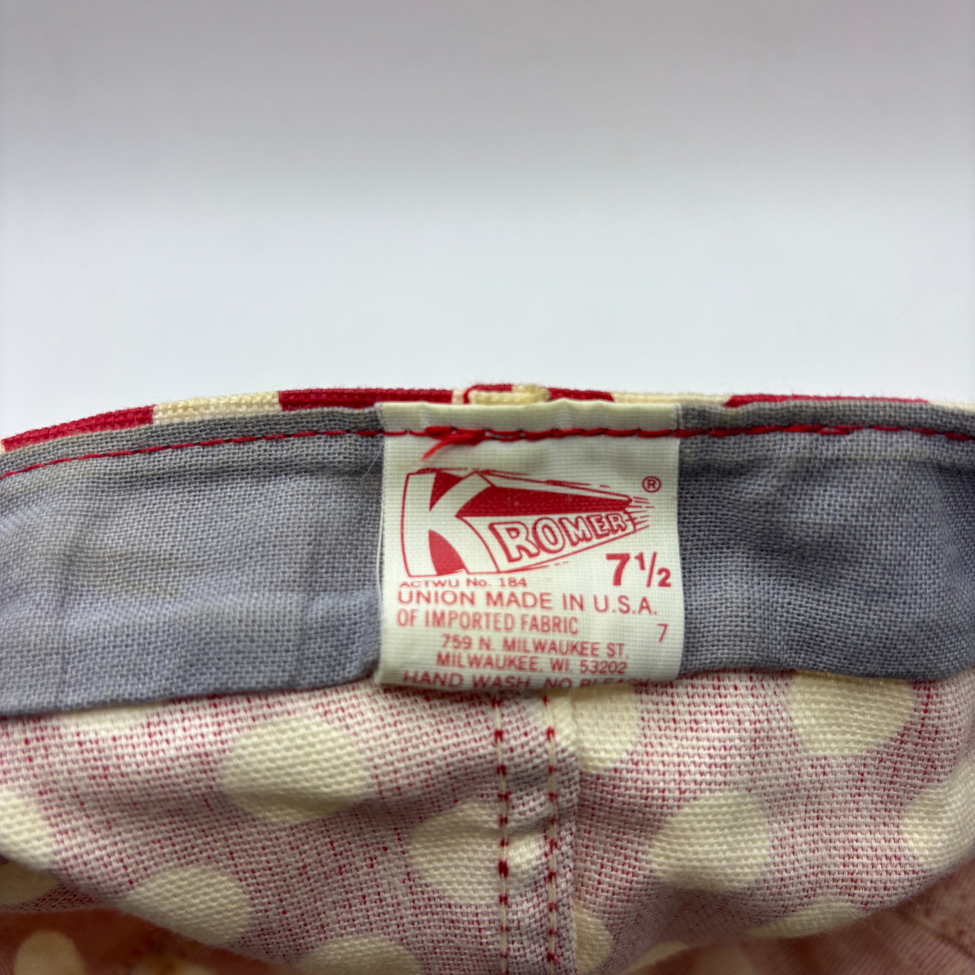 Vintage Kromer Polka Dot USA Welders Cap: 7 1/2