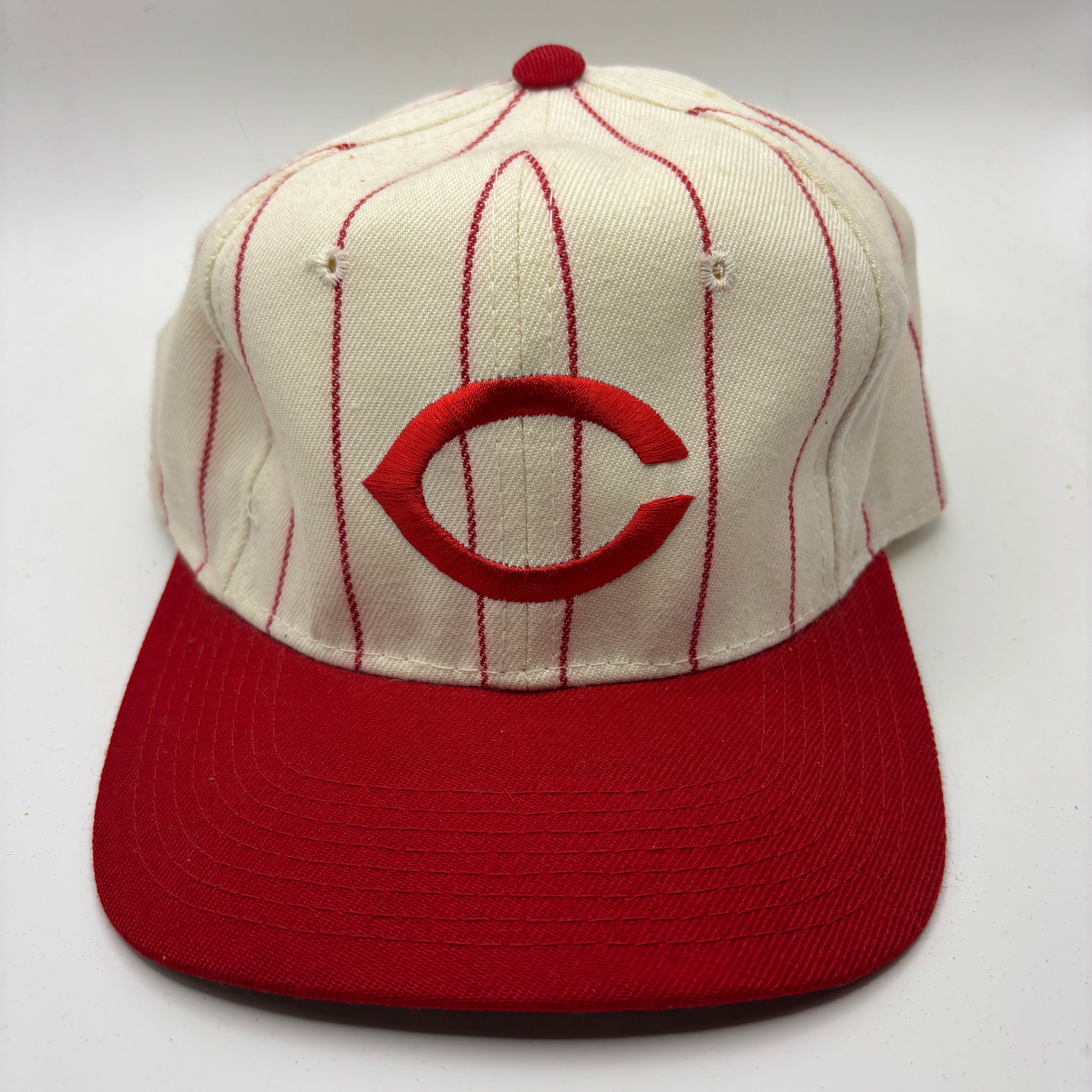 Vintage Cincinatti Reds MLB Pinstripe Sports Specialties Fitted Hat: 7