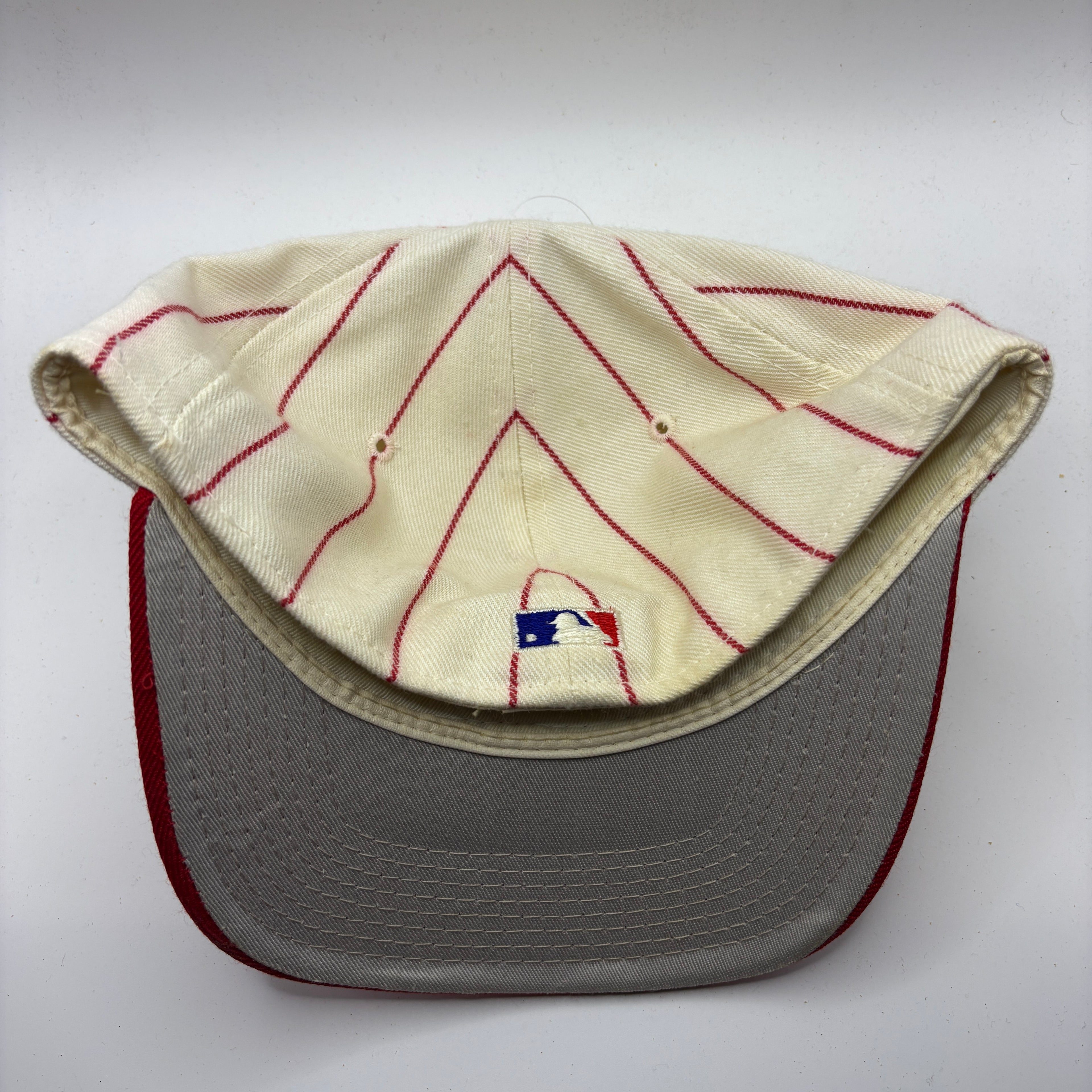 Vintage Cincinatti Reds MLB Pinstripe Sports Specialties Fitted Hat: 7