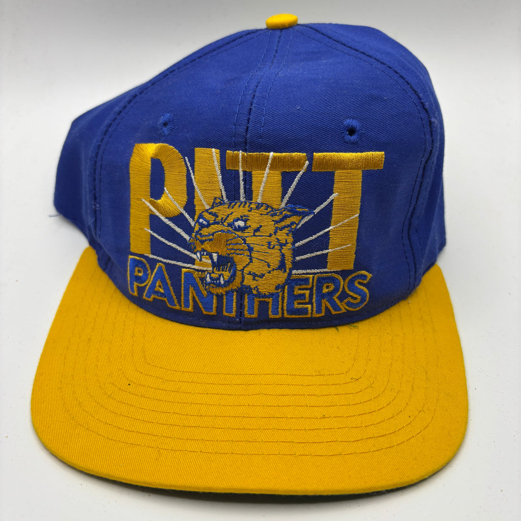 Vintage University of Pittsburgh Pitt Panthers Blue Yellow Snapback Hat