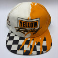 Vintage Yellow Racing Splash Checkered NASCAR 19 Snapback Hat