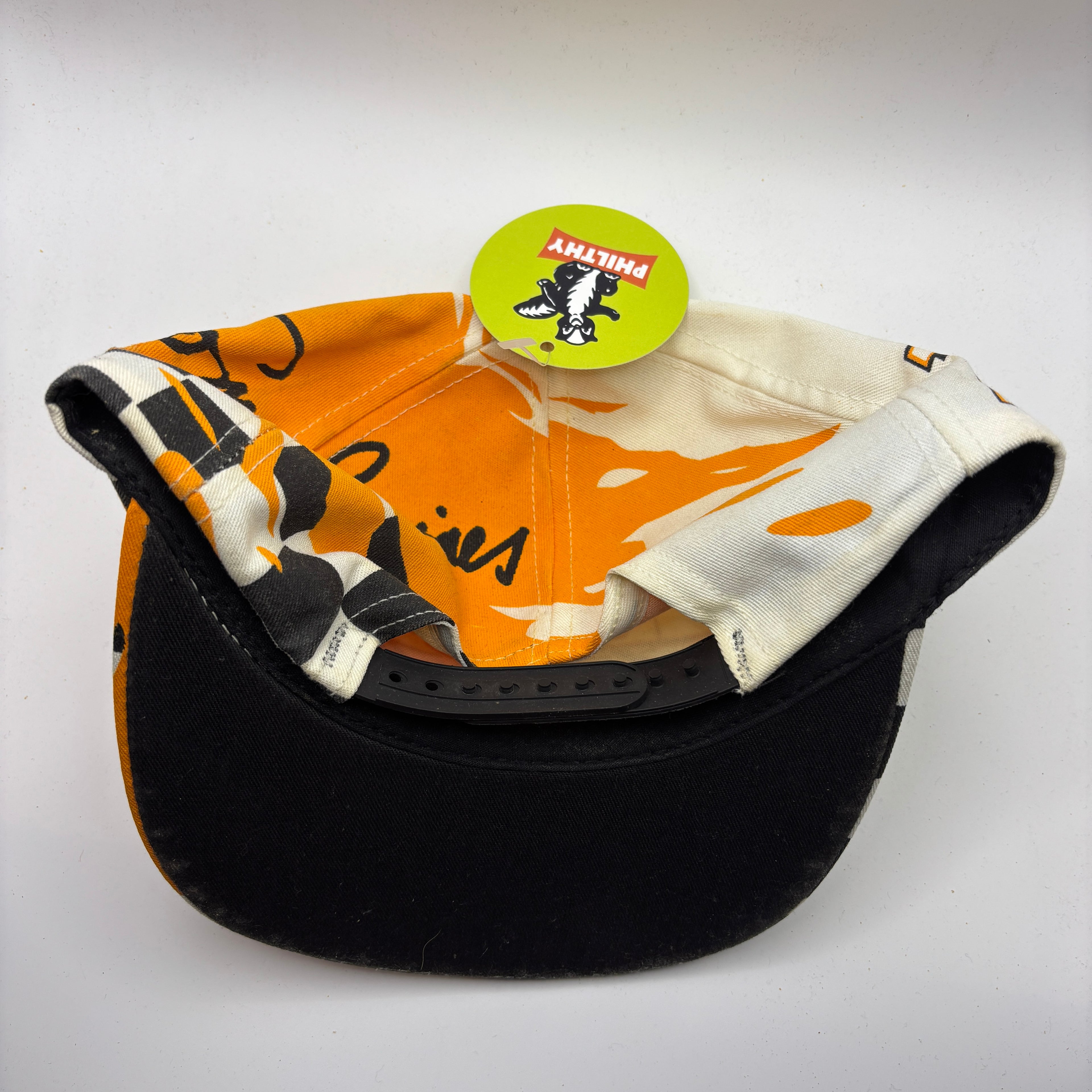 Vintage Yellow Racing Splash Checkered NASCAR 19 Snapback Hat