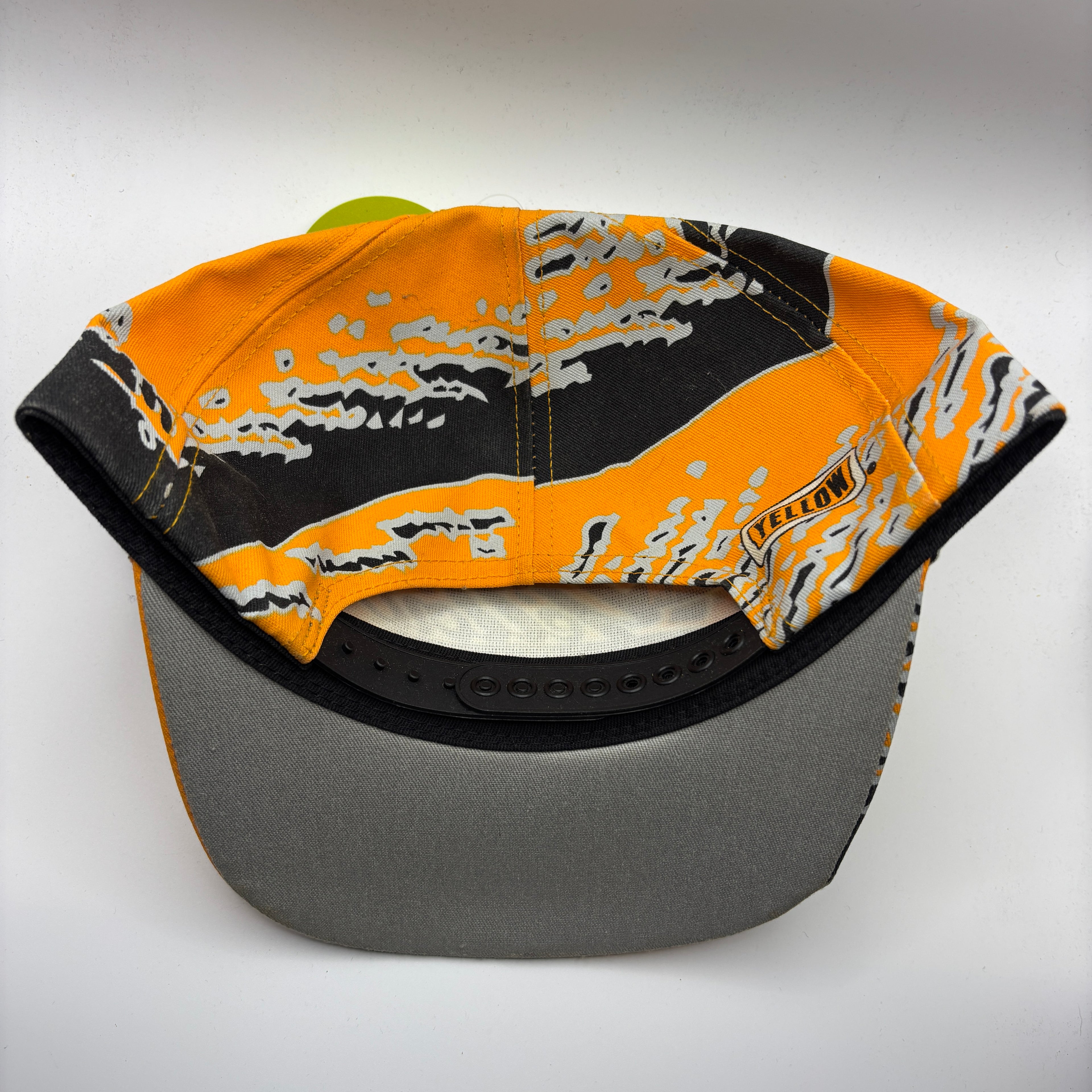 Vintage Team Yellow Racing Tire Tracks Orange K Products Snapback Hat