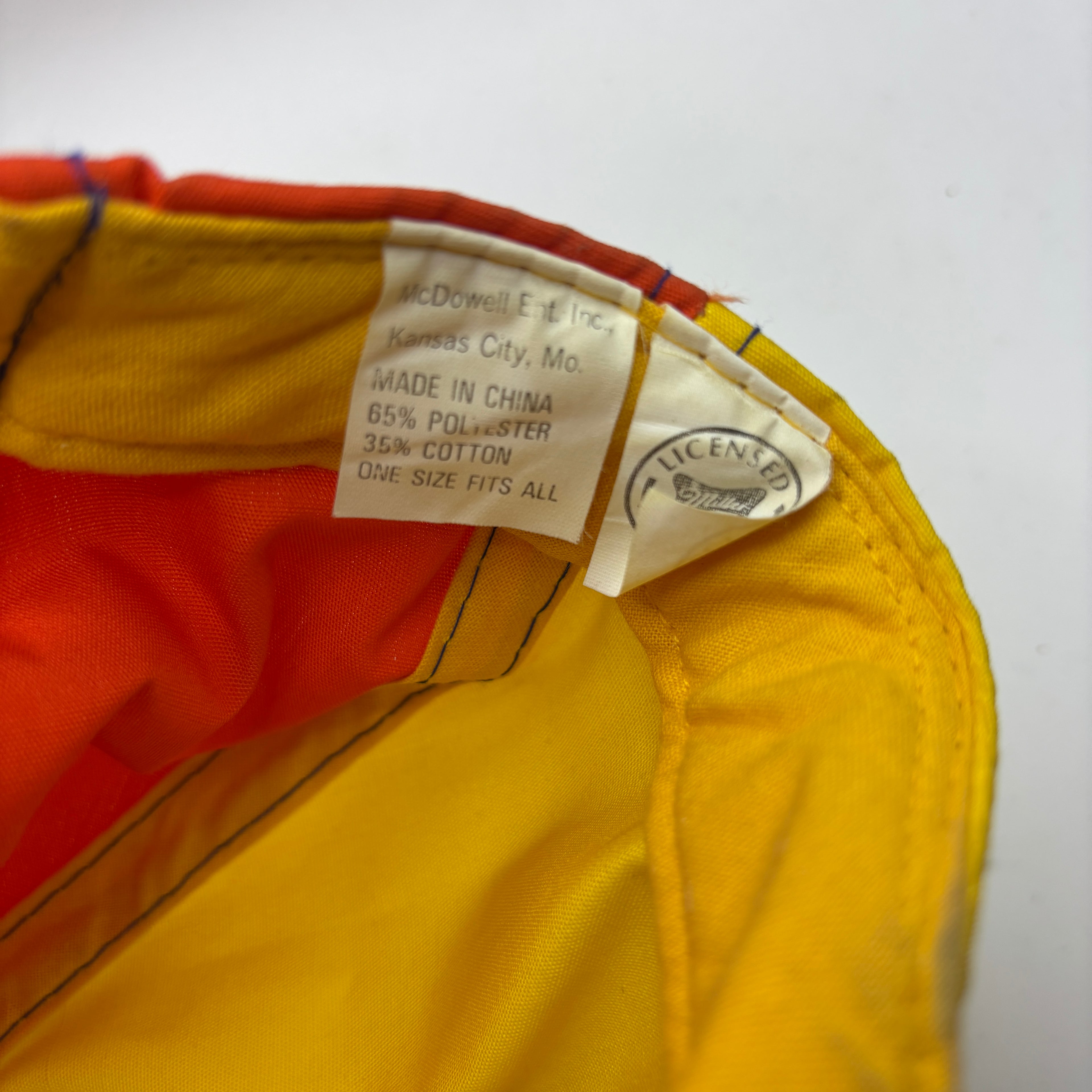 Vintage Miller Lite Beer Pinwheel Color Block Orange Blue Yellow Snapback Hat