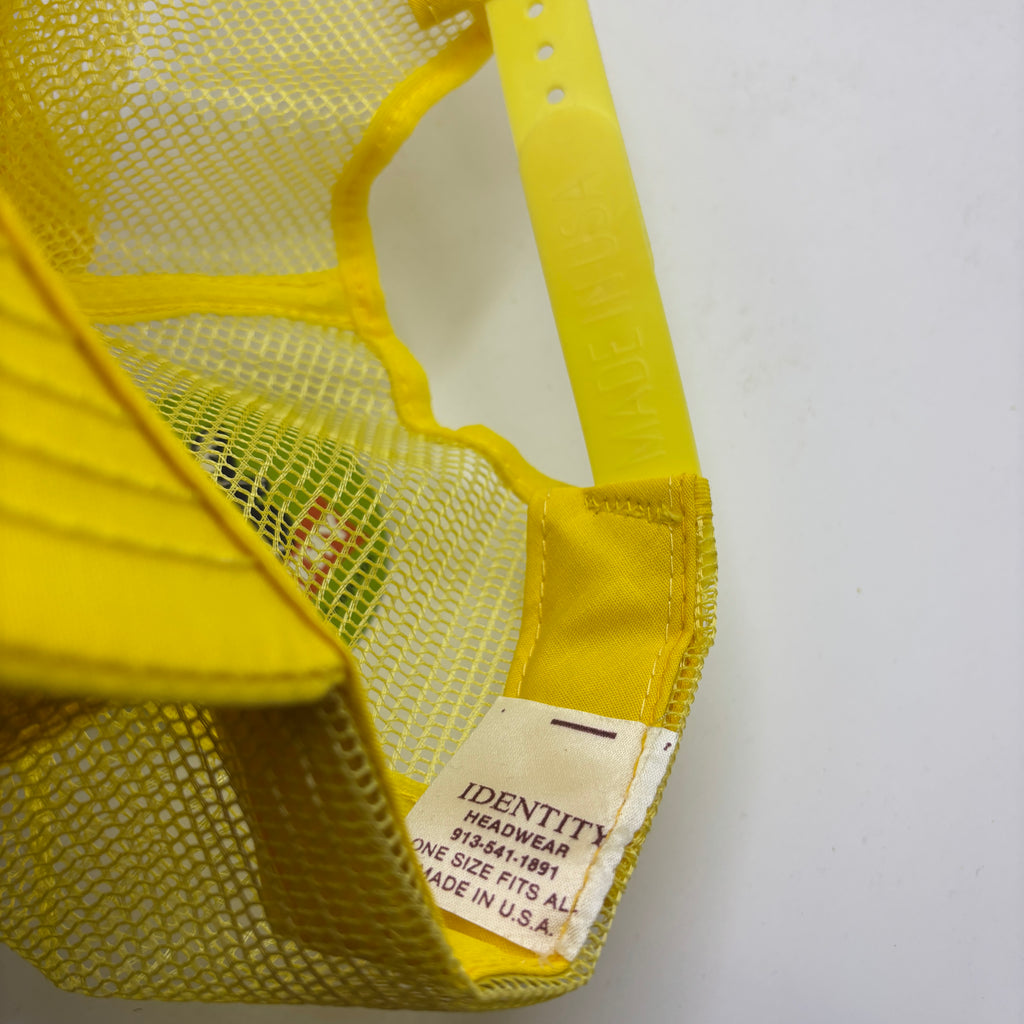 Vintage Peabody Coal Mine Surface Mine Midwest Division 1989 Yellow Mesh Trucker