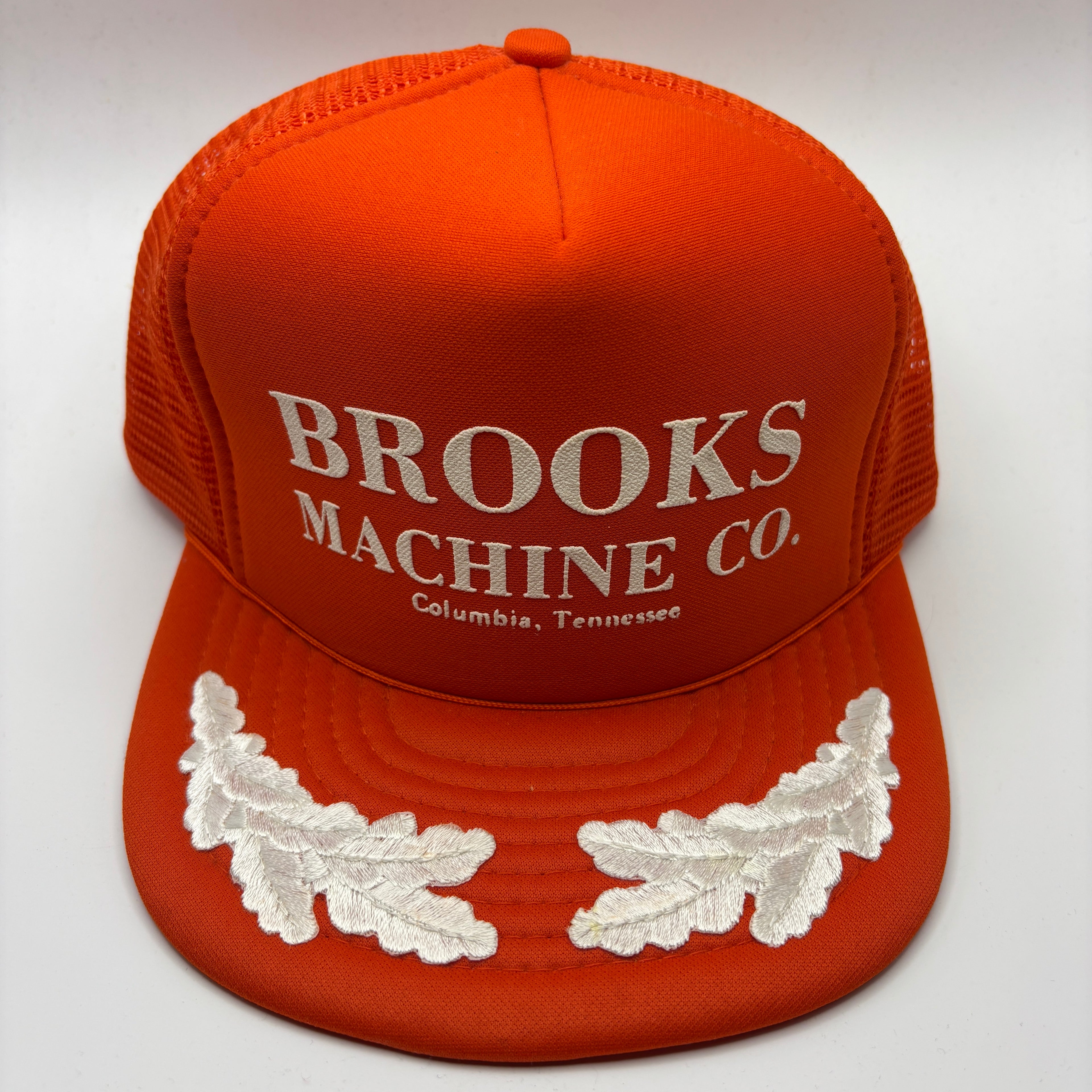 Vintage Brooks Machine Co. Orange Scrambled Eggs Snapback Trucker