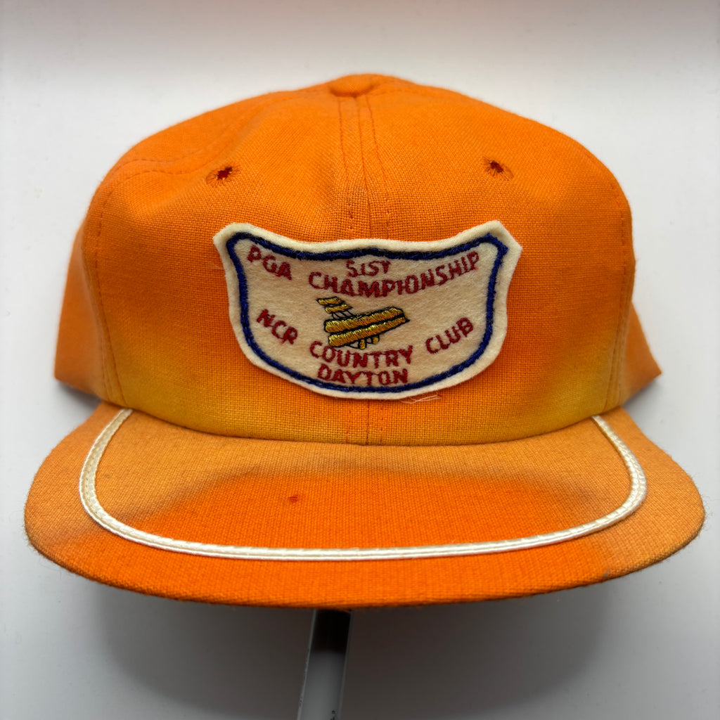 Vintage 51st PGA Championship NCR Country Club Dayton Ohio 1969 Orange Golf Tour Strapback Hat
