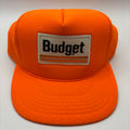 Vintage Budget Rental Car Patch Neon Orange Snapback Hat
