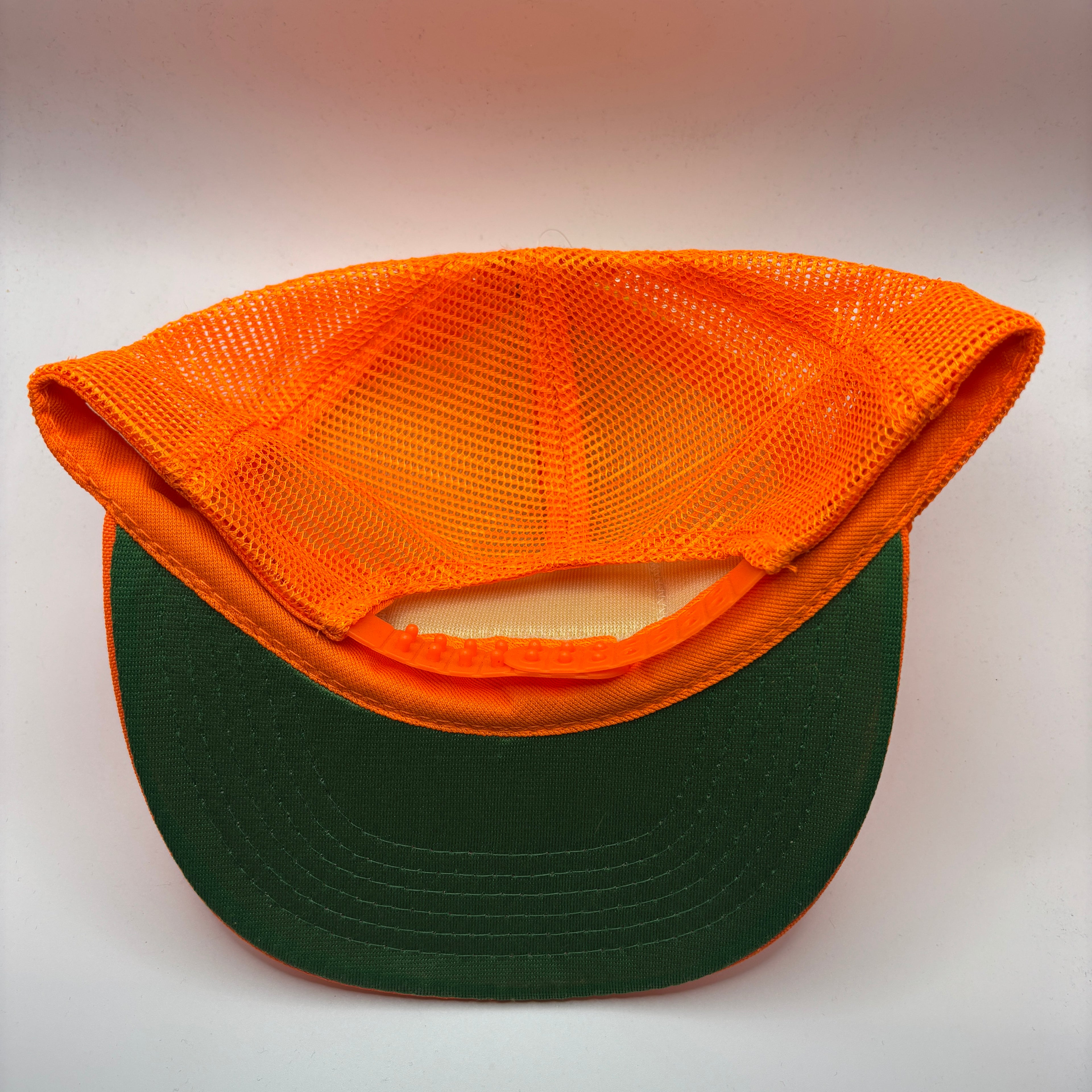 Vintage Budget Rental Car Patch Neon Orange Snapback Hat